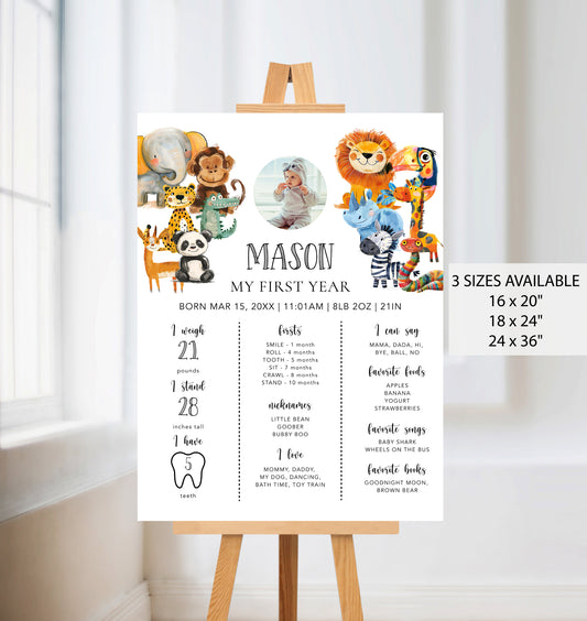 Colorful Animals Milestone Poster