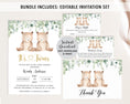 Load image into Gallery viewer, Twin Bears Baby Shower Invite & Games Bundle
