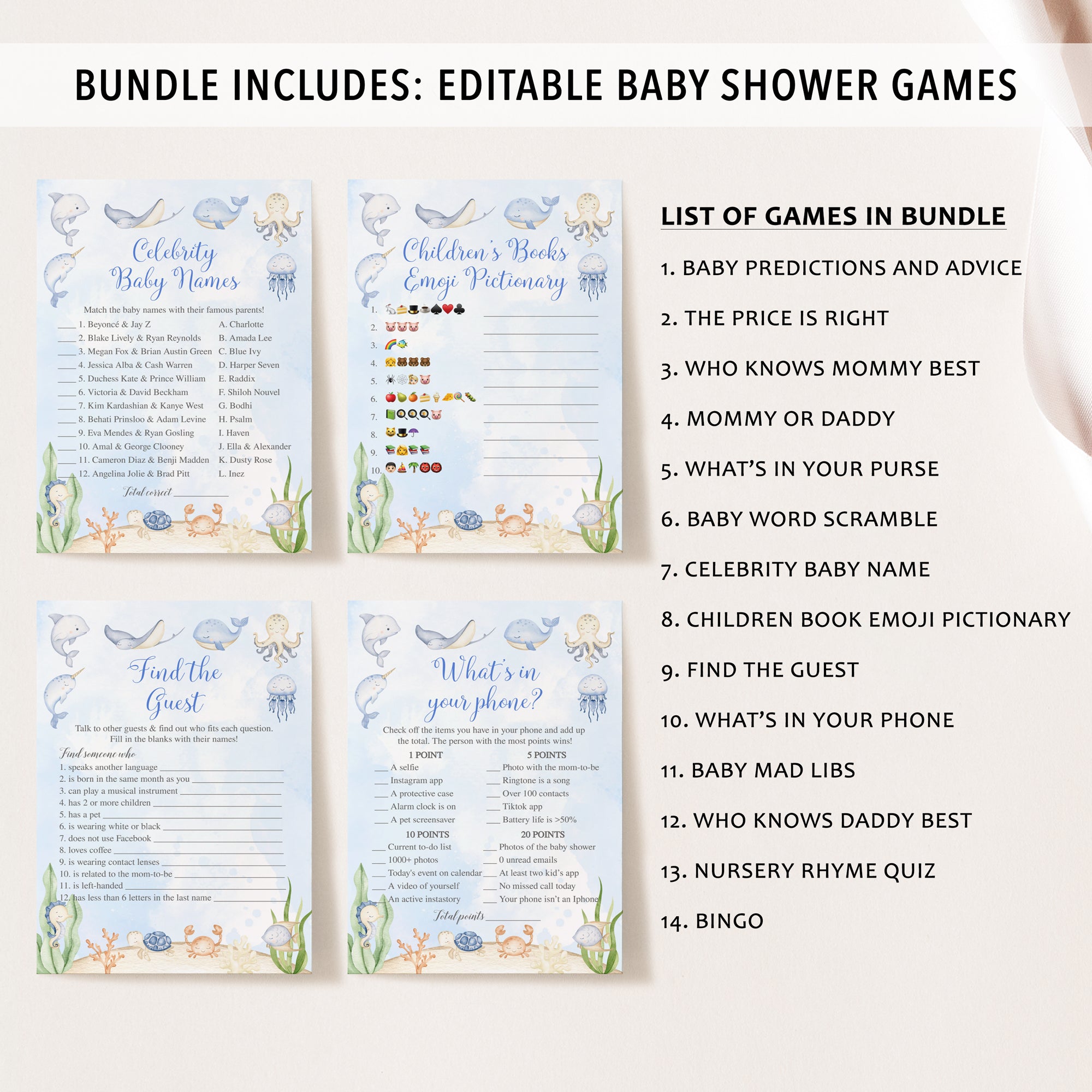14 Sea Baby Shower Games