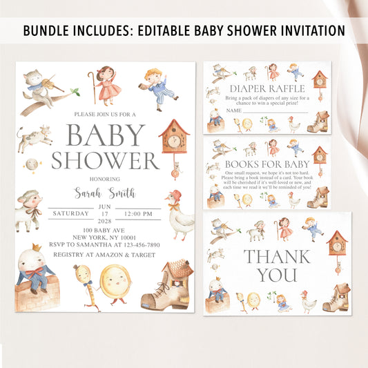 Nursery Rhyme Baby Shower Bundle
