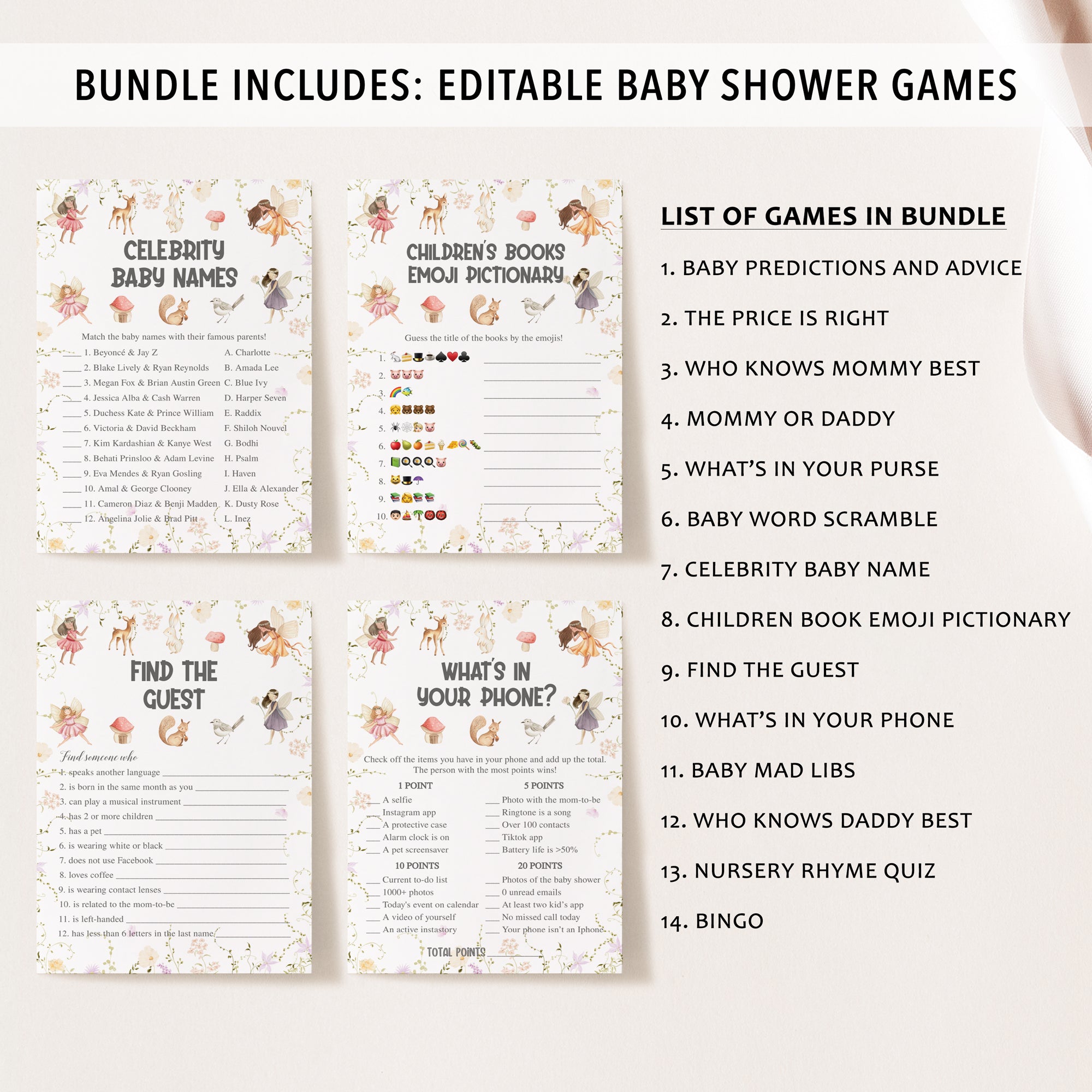 14 Fairy Baby Shower Games