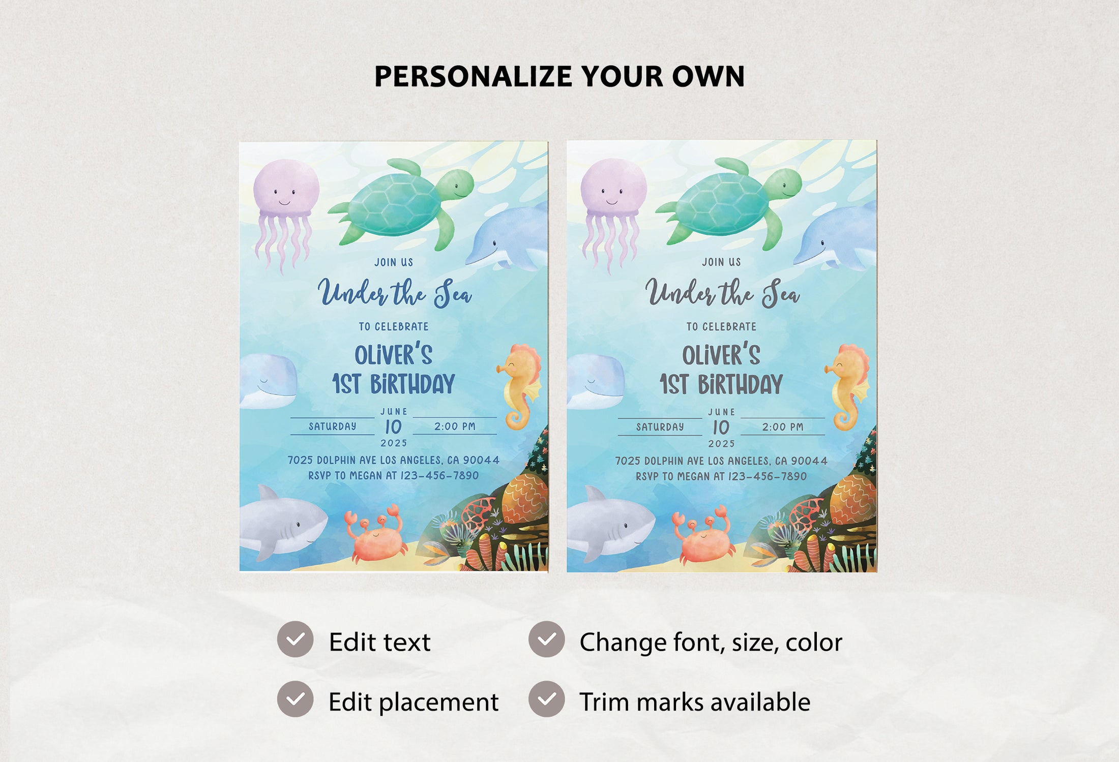 Under the Sea 1st Birthday Bundle