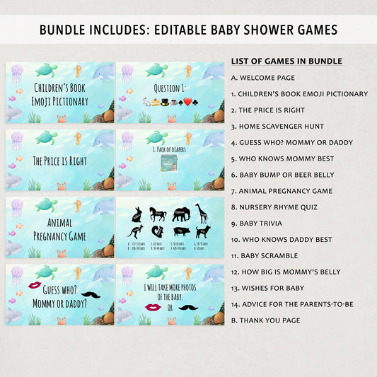 Under the Sea Virtual Baby Shower Games