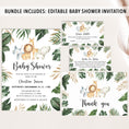 Load image into Gallery viewer, Jungle Animals Baby Shower Invite & Games
