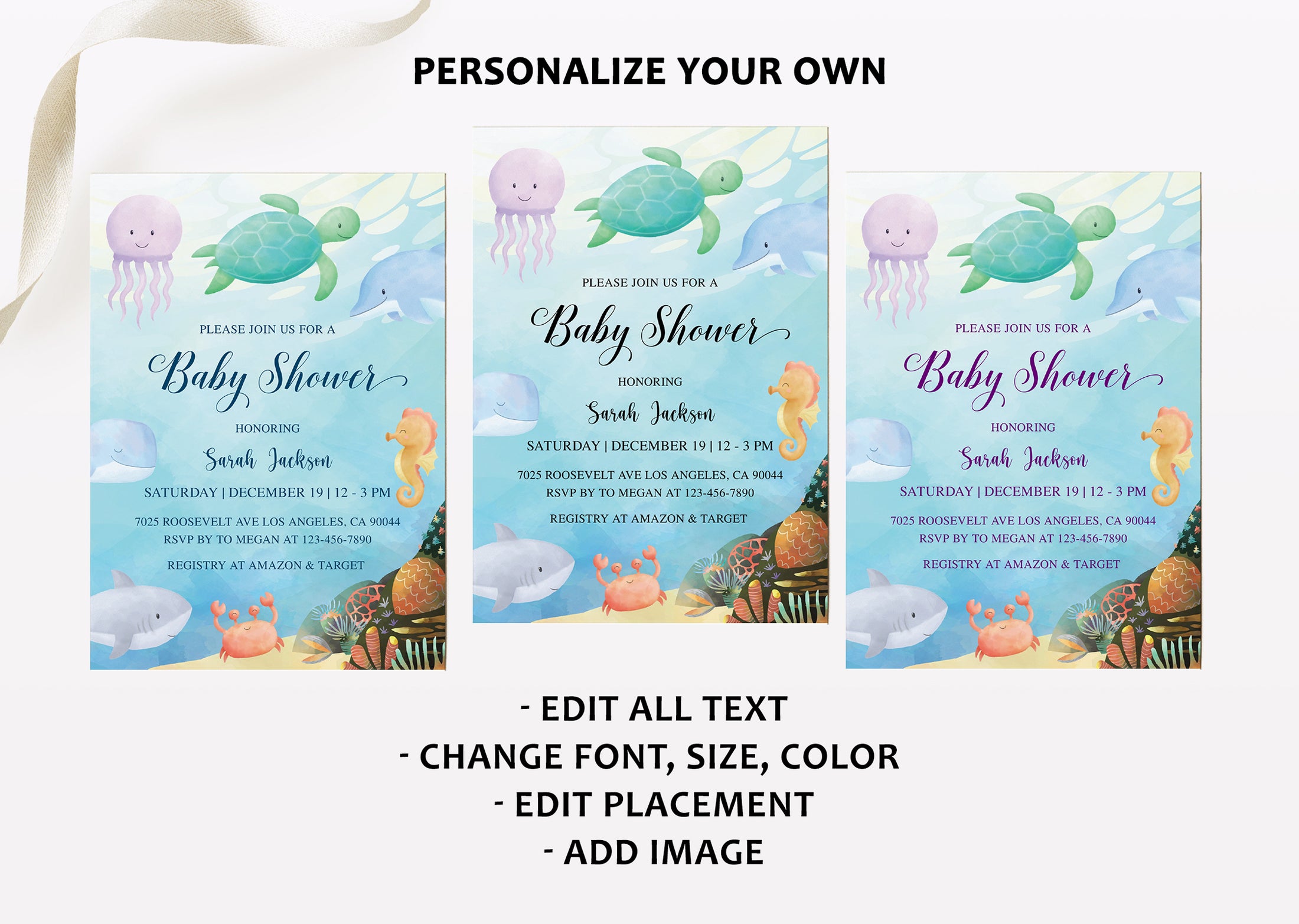 Complete Under the Sea Baby Shower Bundle