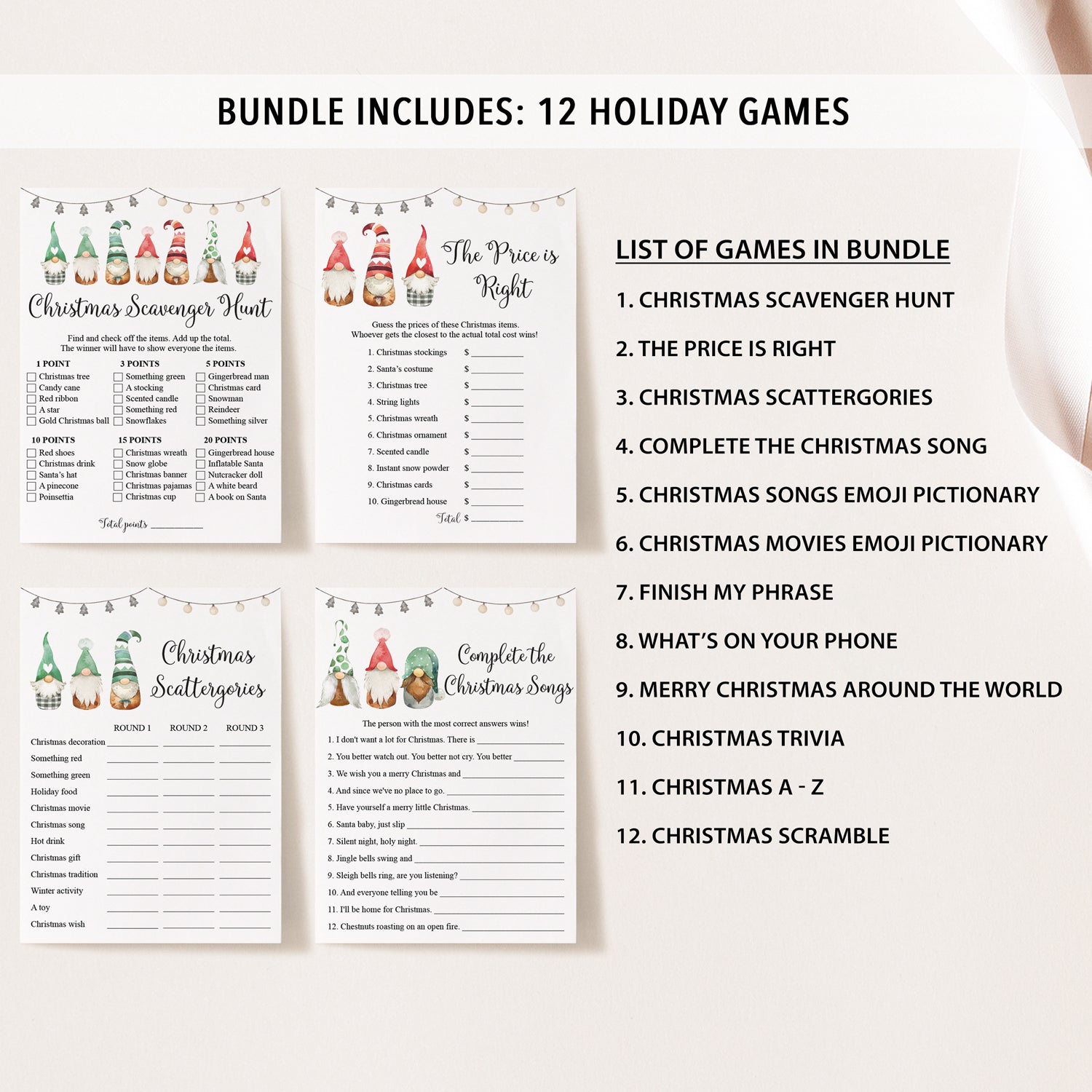 12 Gnomes Christmas Games