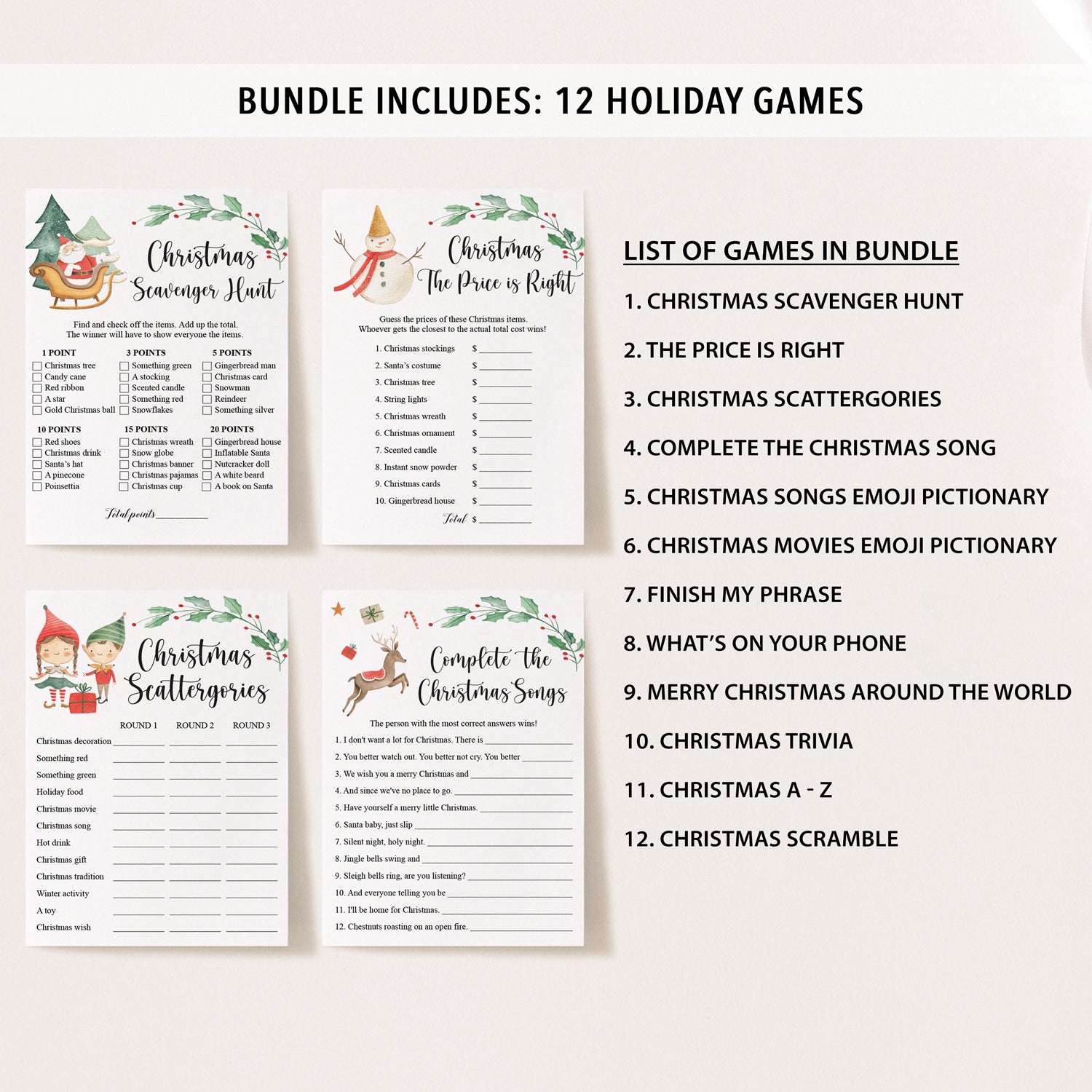 12 Christmas Games Bundle