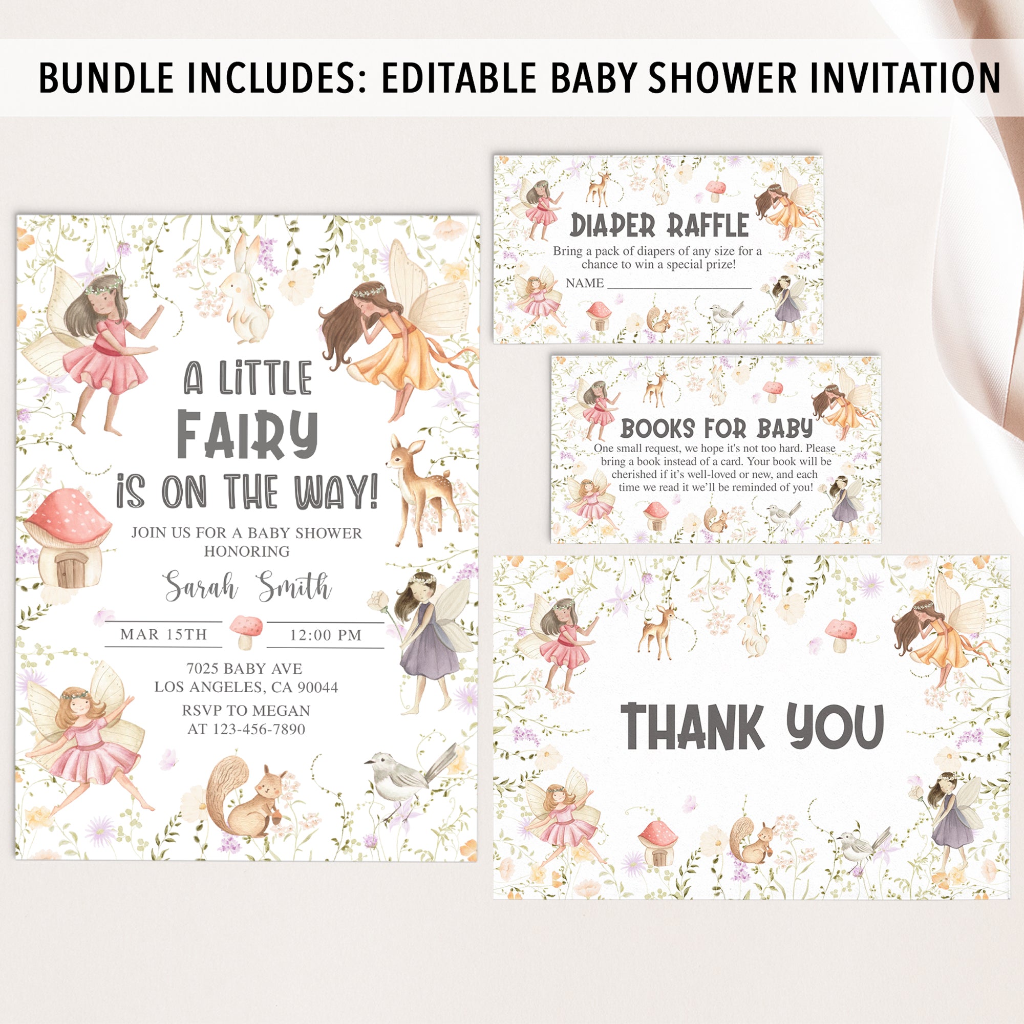 Fairy Baby Shower Invite & Games