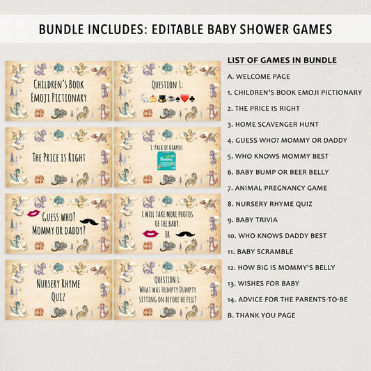 Dragon Virtual Baby Shower Games