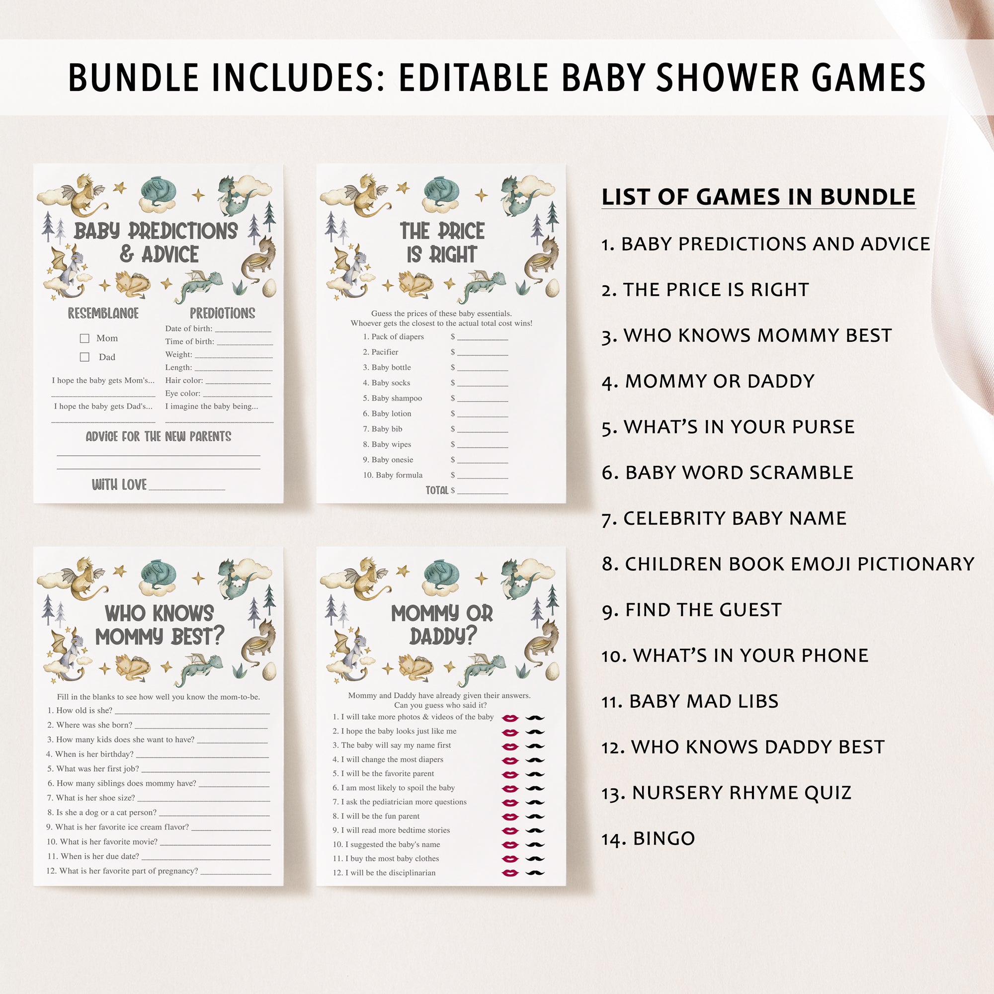 14 Dragon Baby Shower Games
