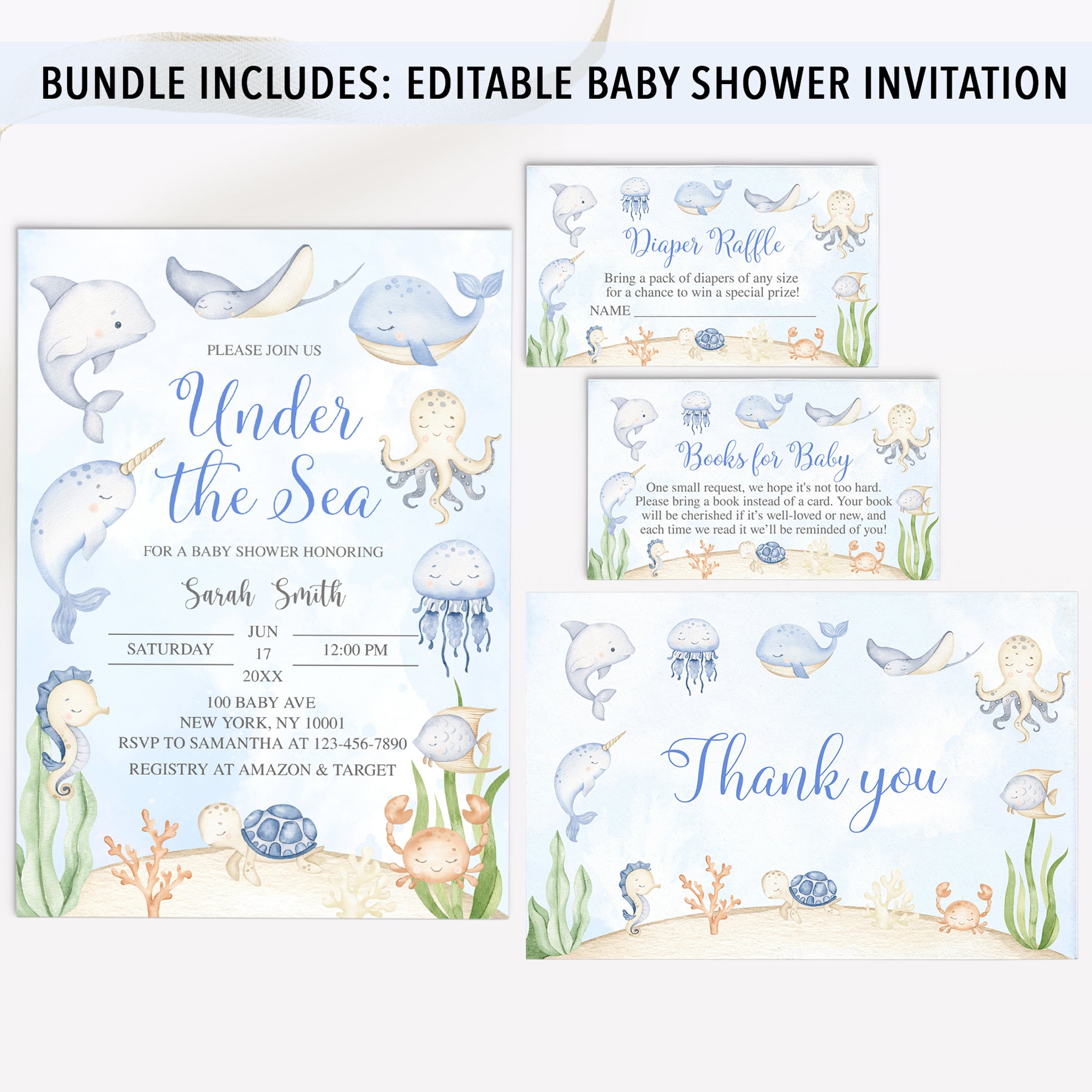 Sea Baby Shower Invite & Games