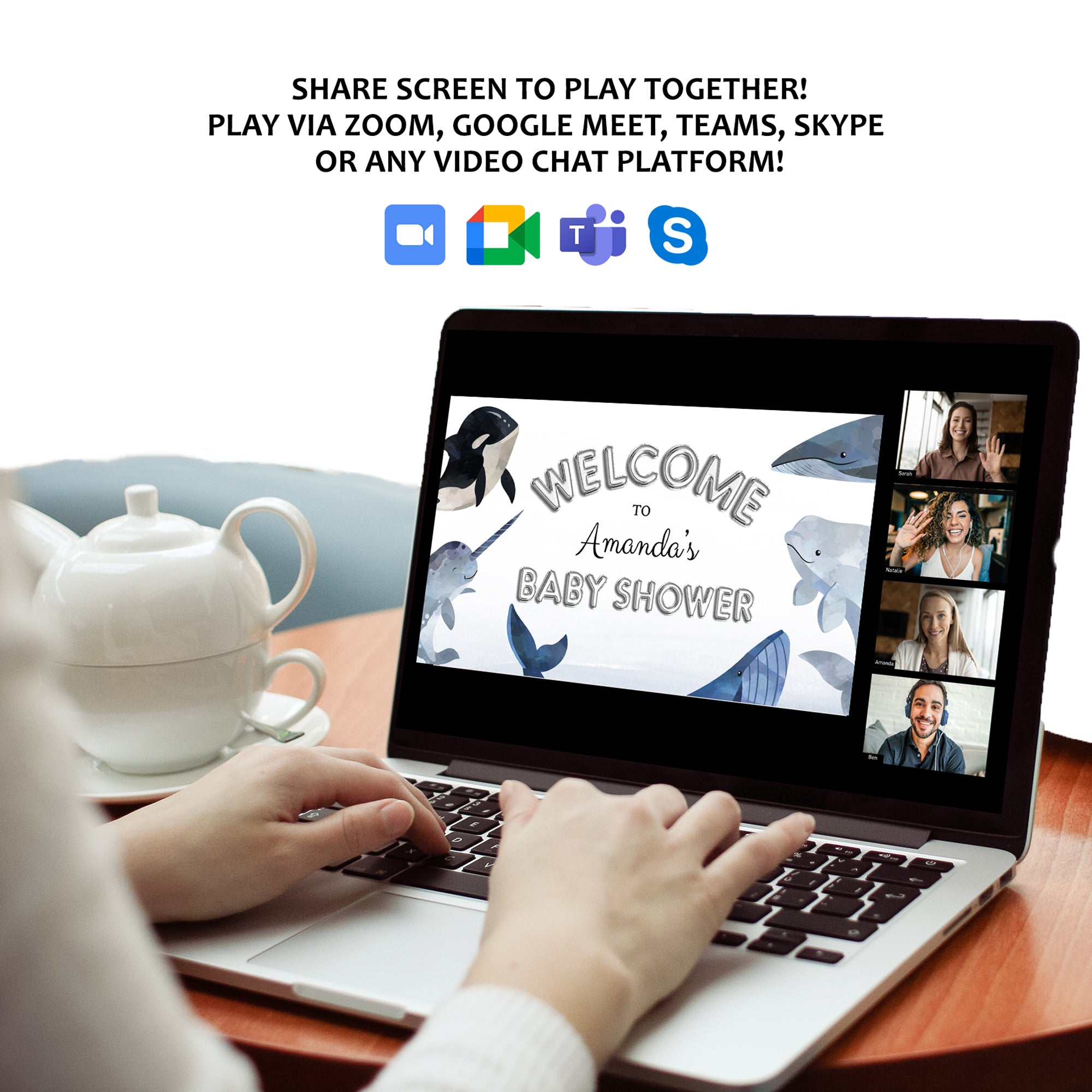 Whales Virtual Baby Shower Games