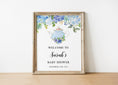 Load image into Gallery viewer, Blue Tea Party Baby Shower Welcome Sign
