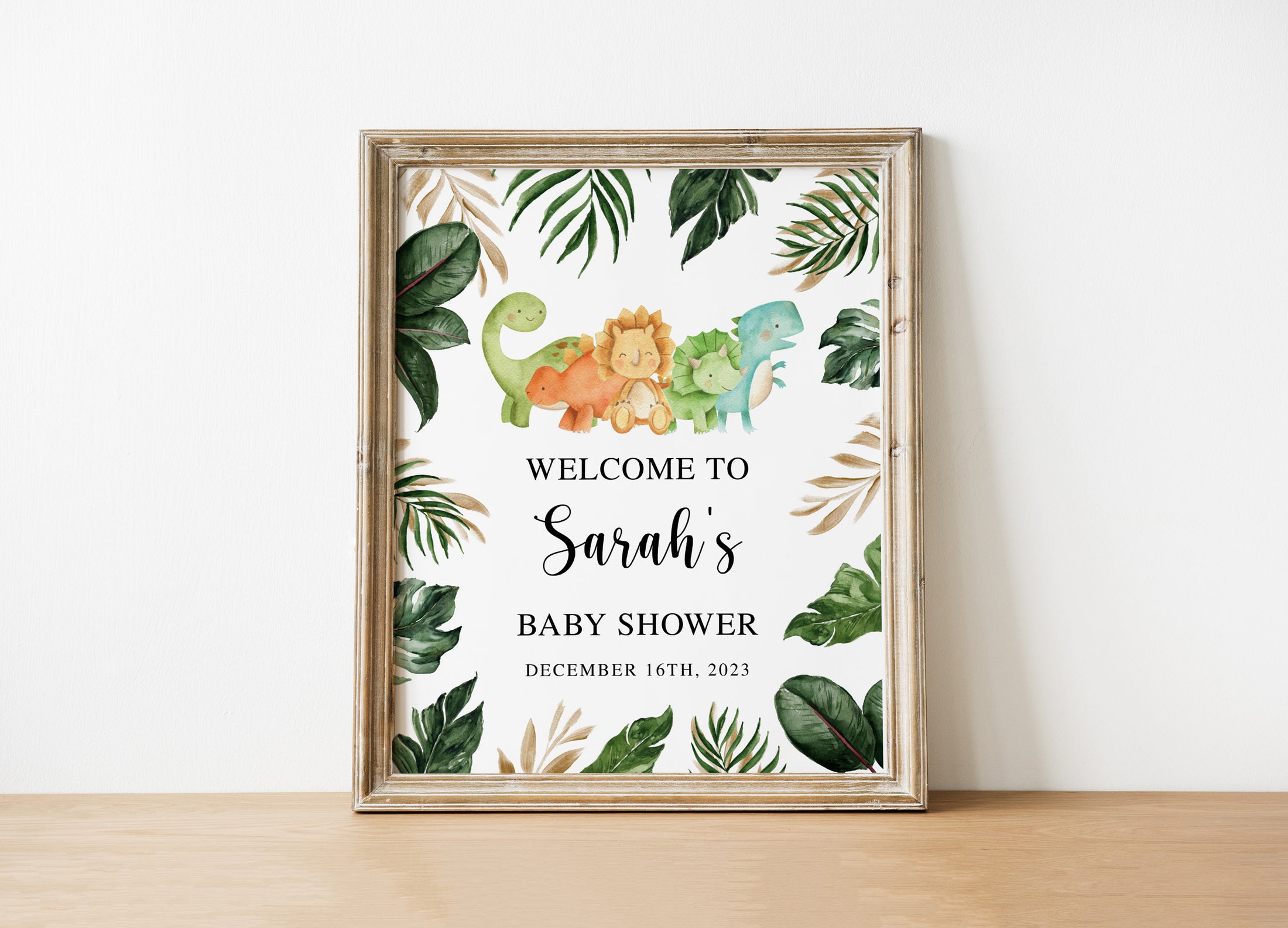 Jungle Dino Baby Shower Welcome Sign