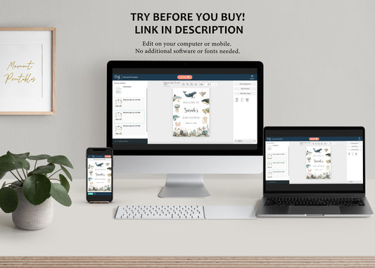 Sea Animals Baby Shower Welcome Sign