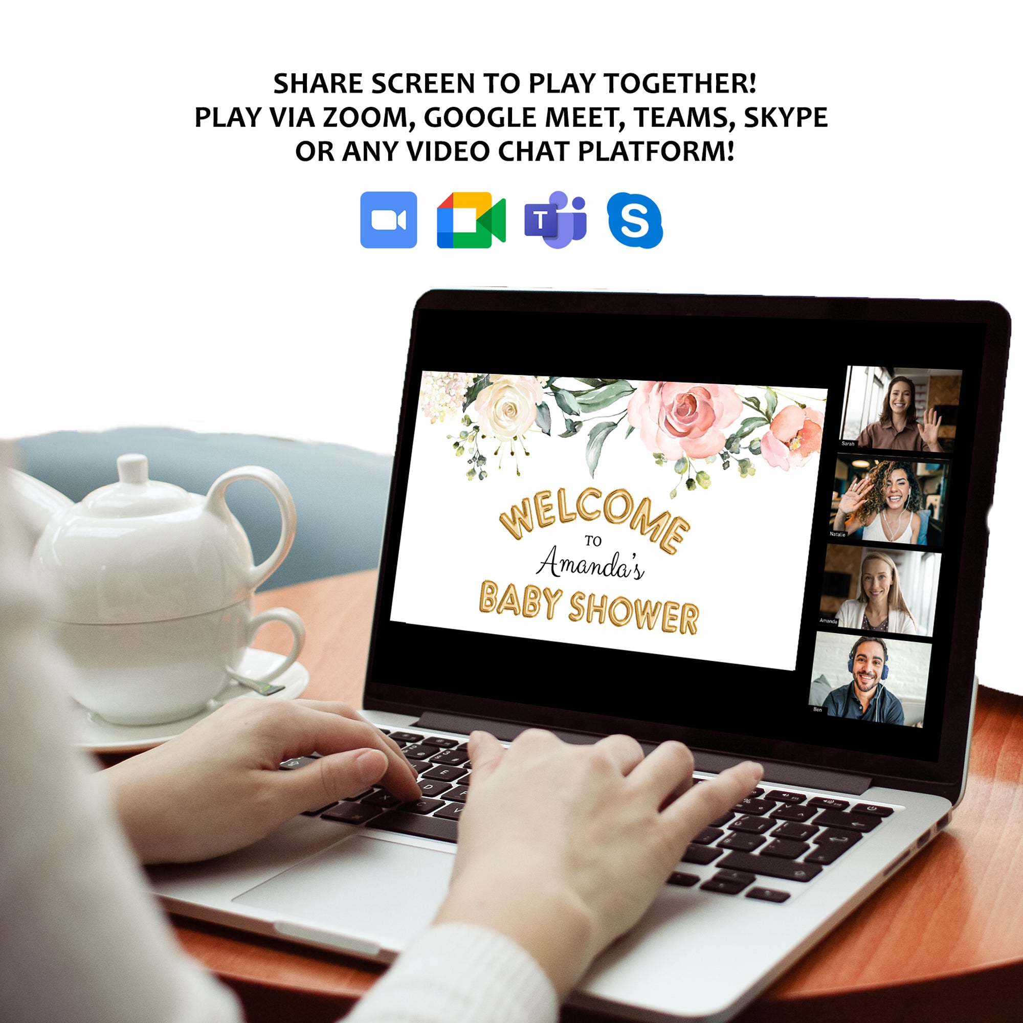 Floral Virtual Baby Shower Games