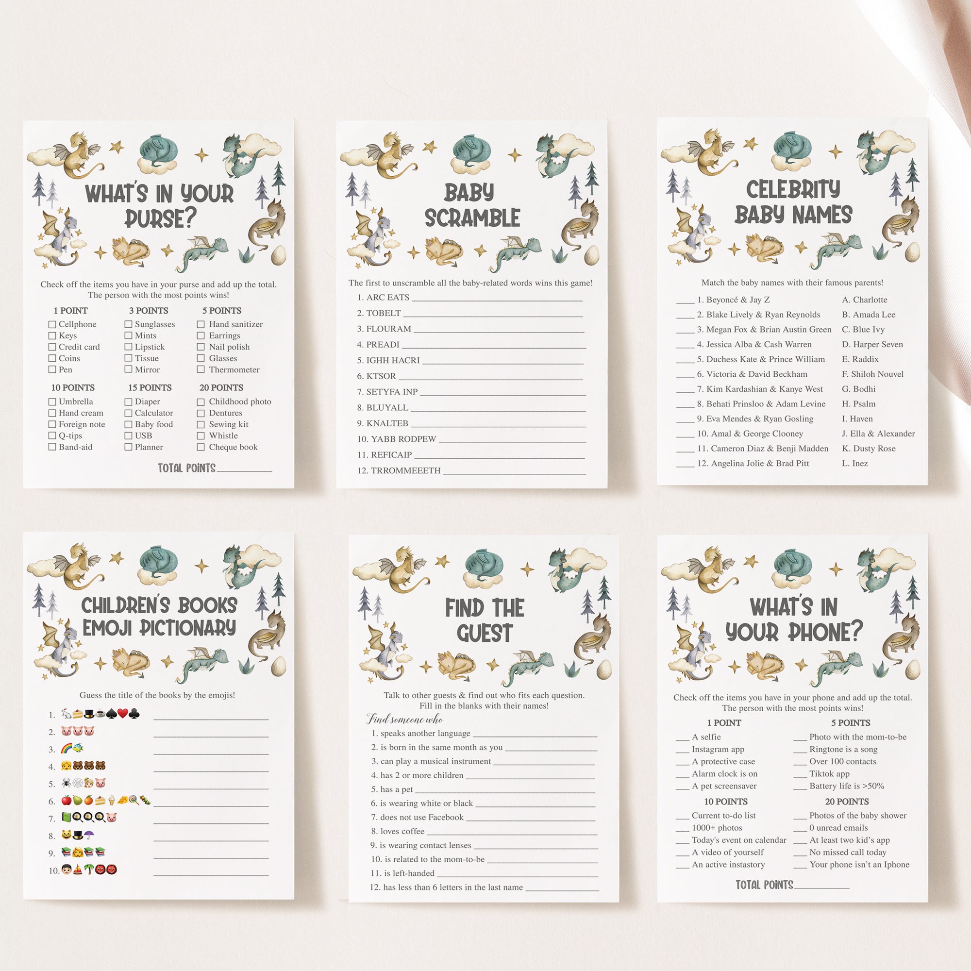 14 Dragon Baby Shower Games