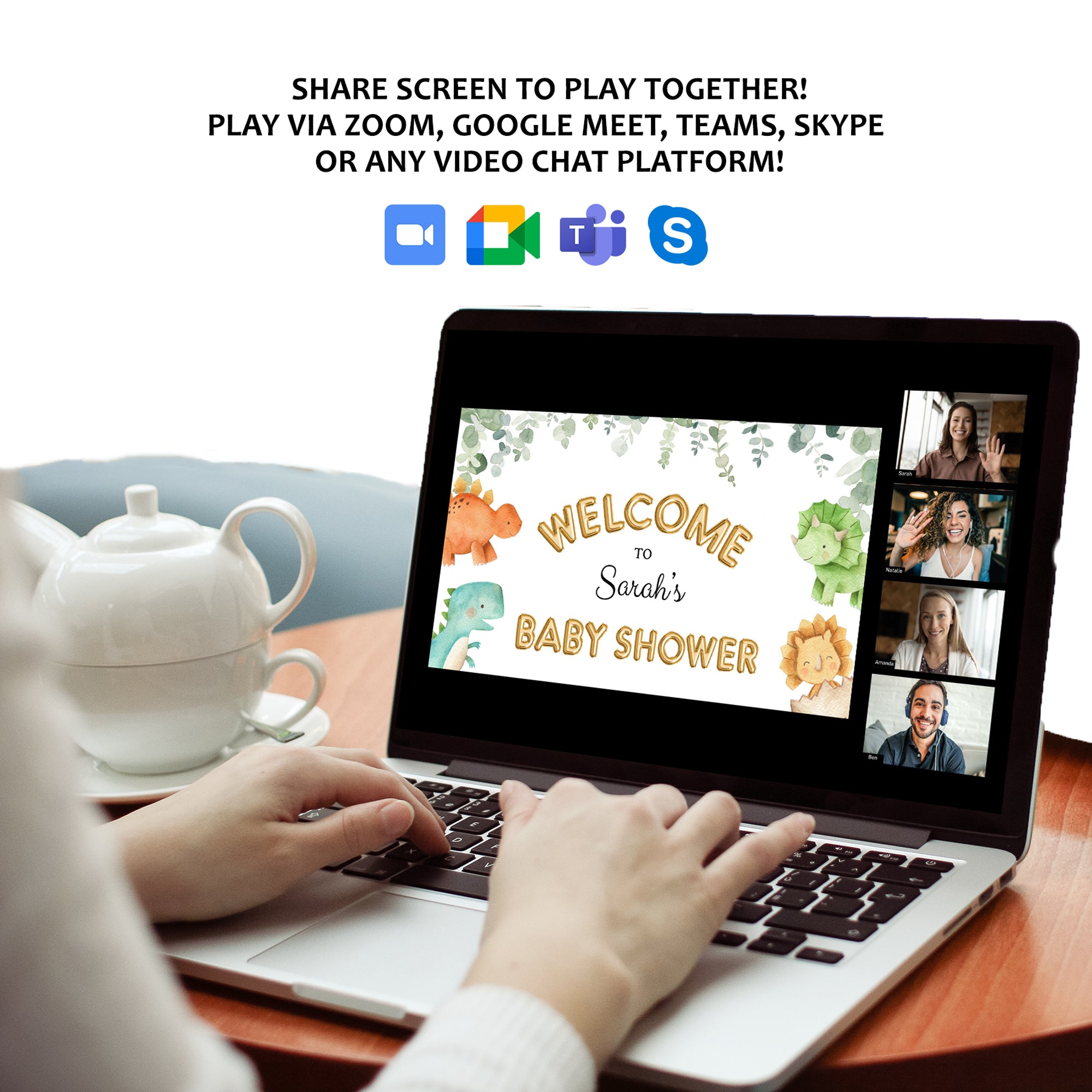 Dinosaur Virtual Baby Shower Games