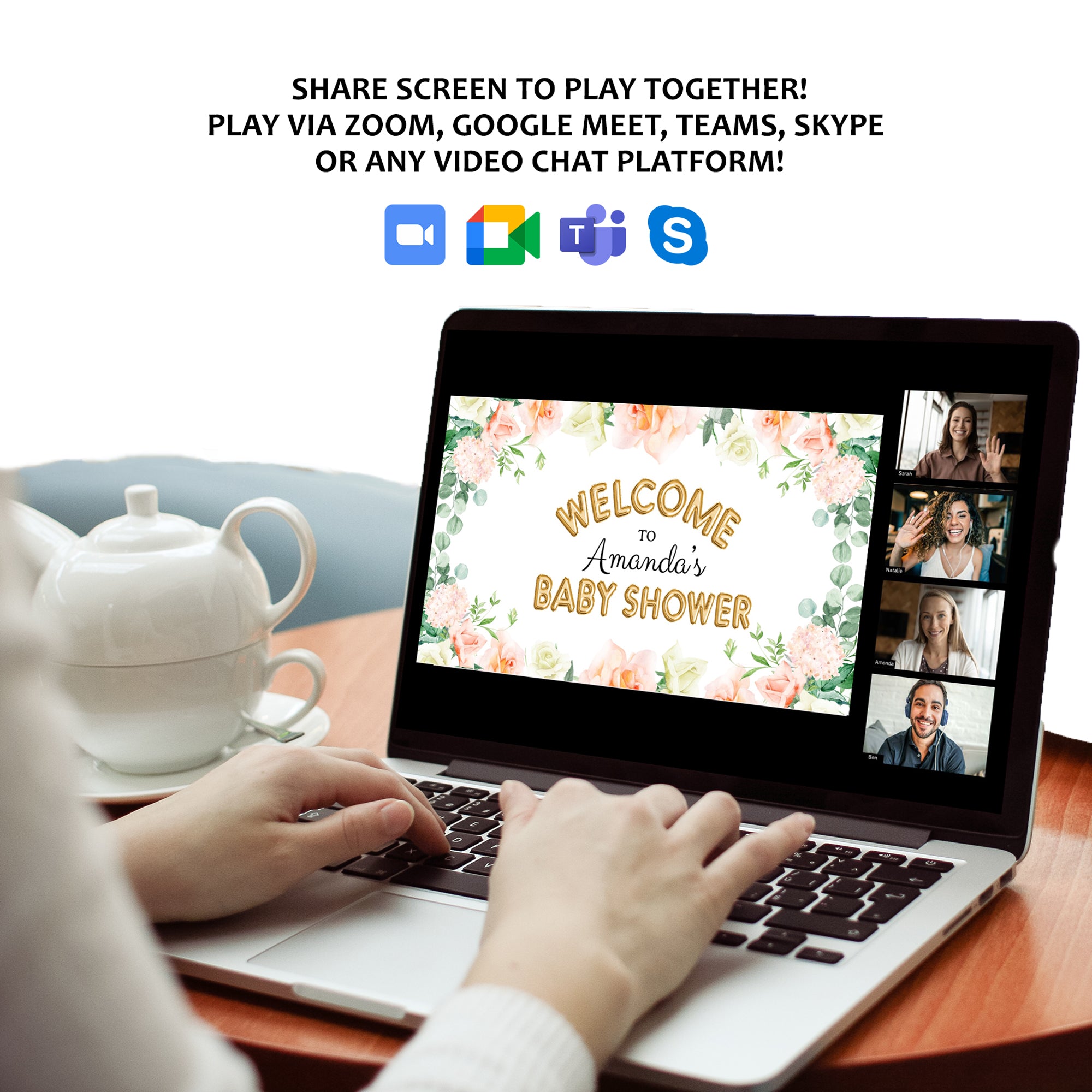 Baby Floral Virtual Baby Shower Games