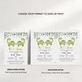 Load image into Gallery viewer, Twin Dinosaurs Baby Shower Invite
