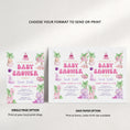 Load image into Gallery viewer, Girl Dinosaur Baby Shower Invite
