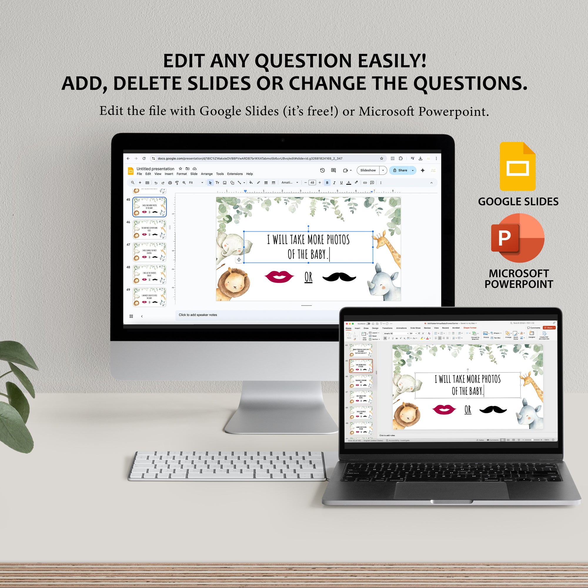 Safari Virtual Baby Shower Games