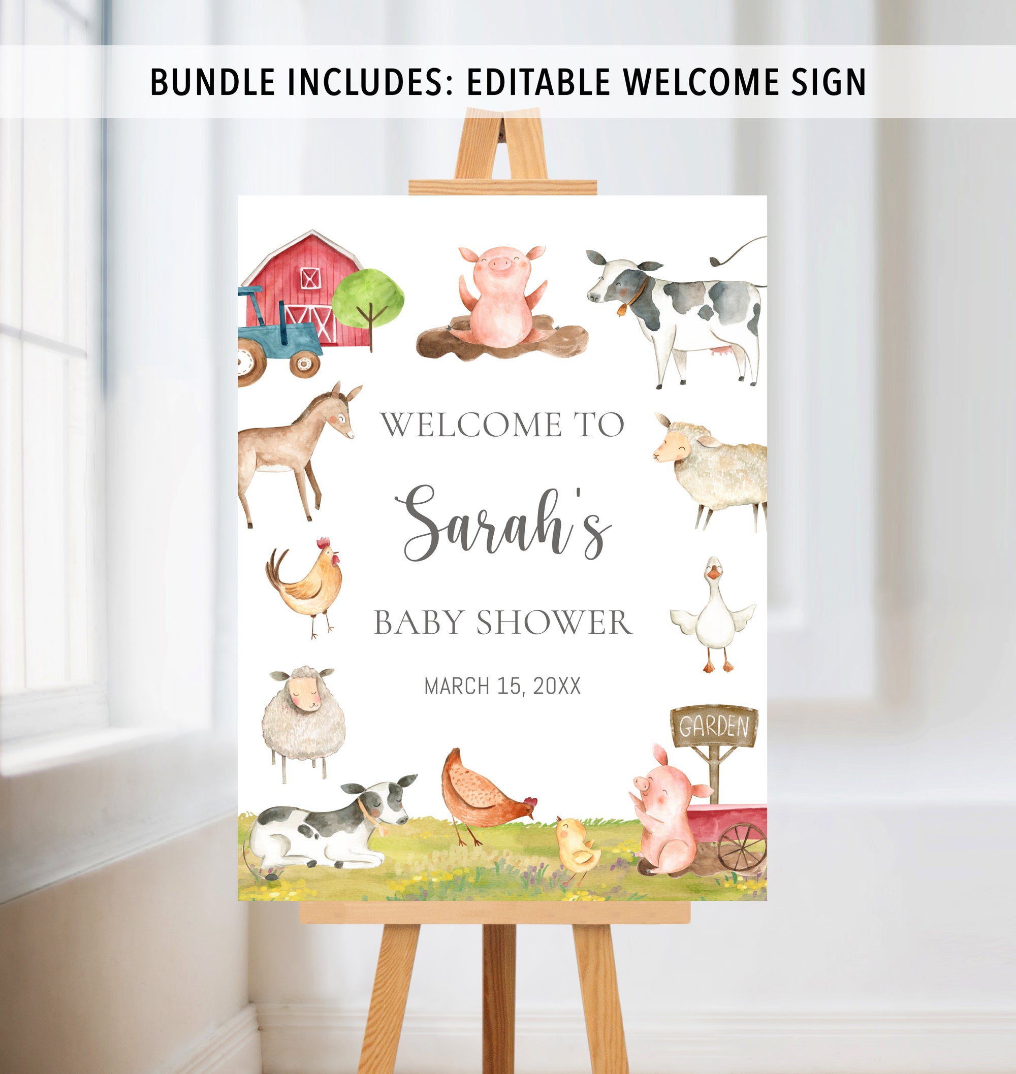 Complete Farm Animals Baby Shower Bundle