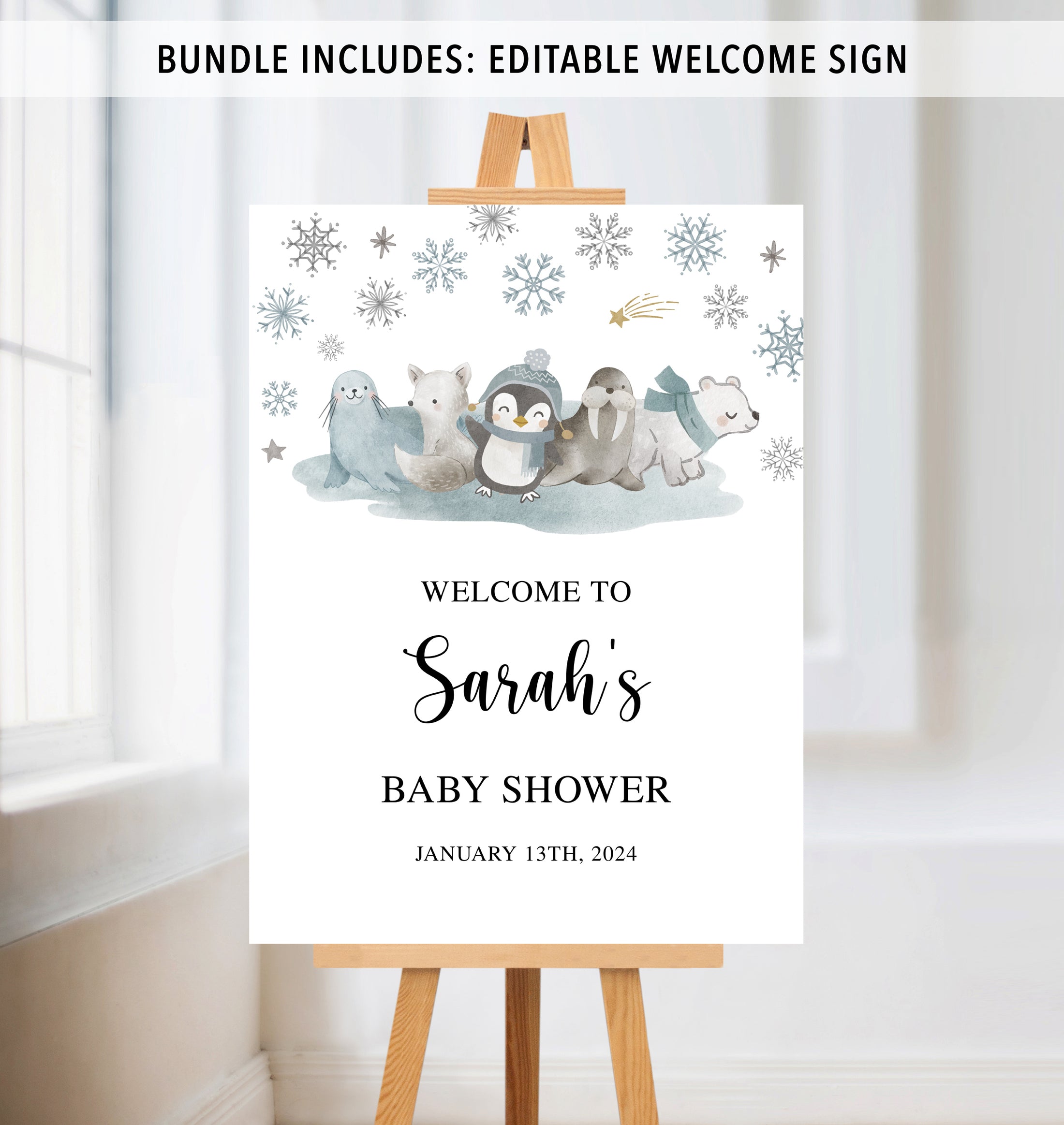 Complete Winter Animals Baby Shower Bundle