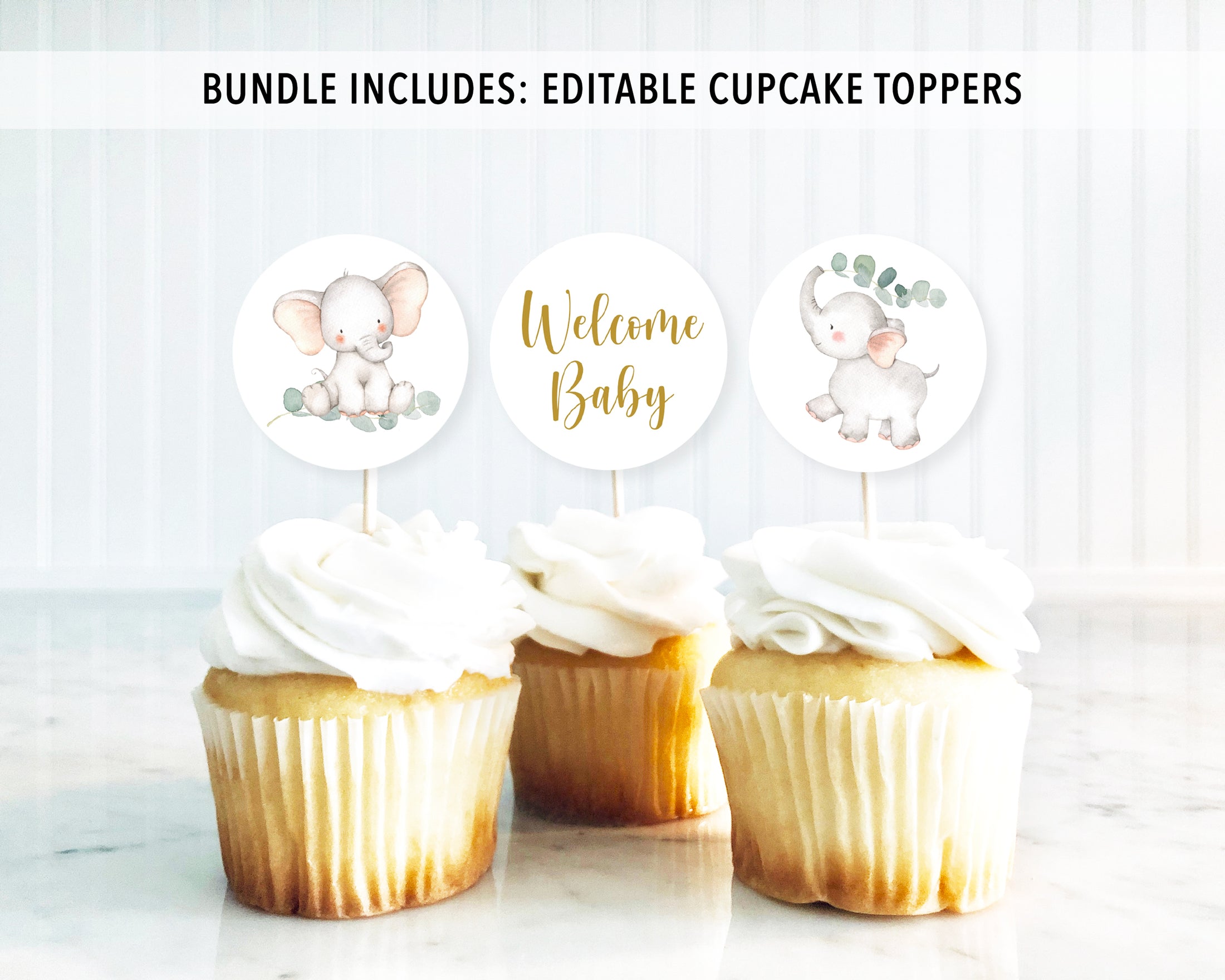 Complete Elephant Baby Shower Bundle