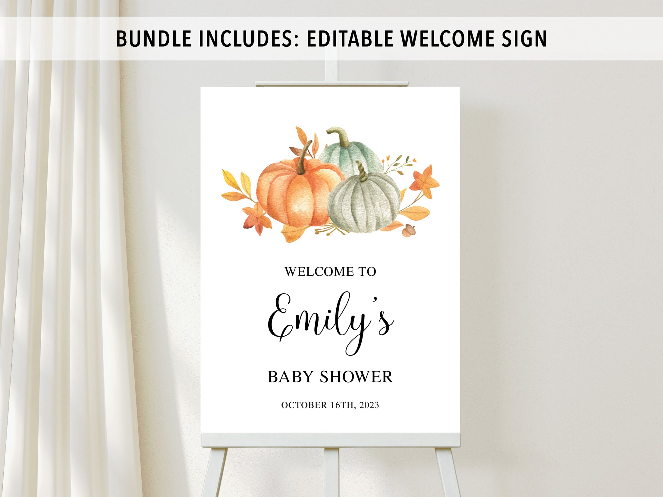 Complete Pumpkin Baby Shower Bundle