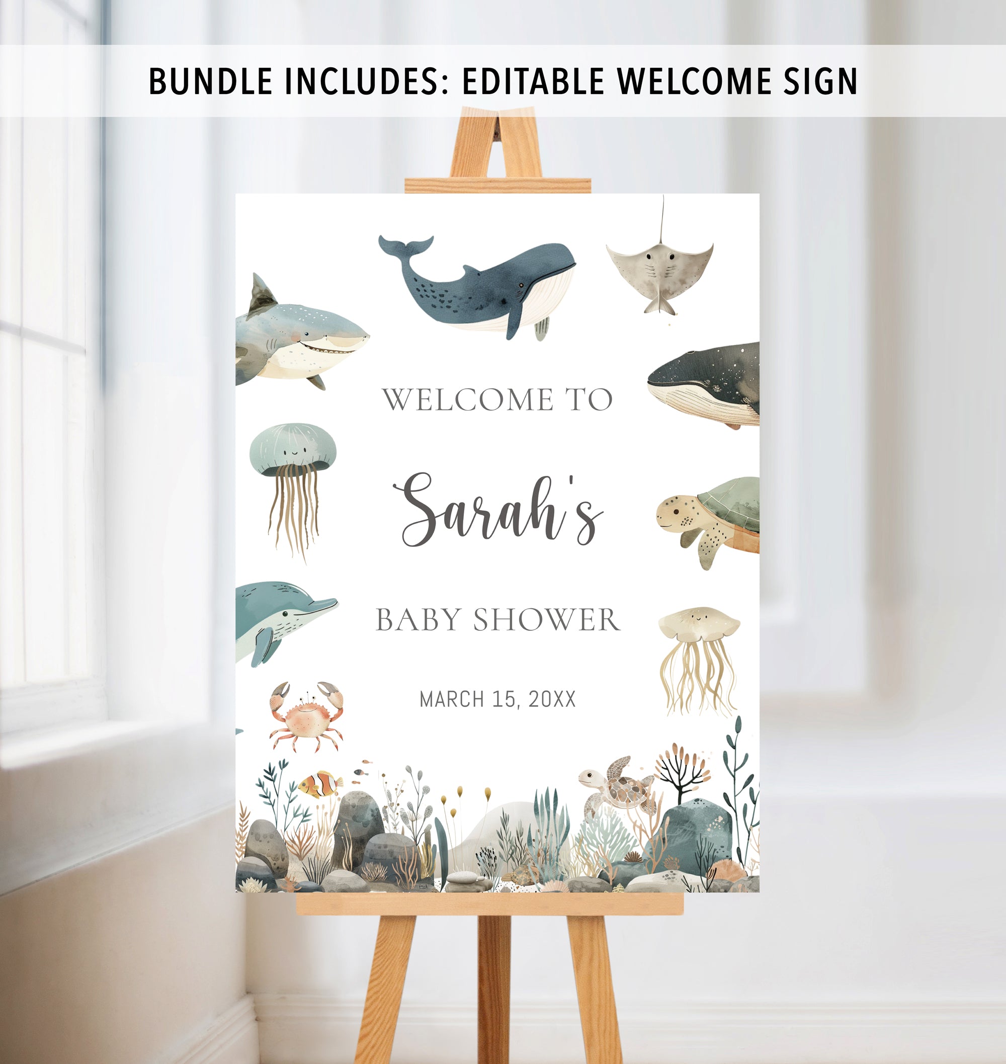 Complete Sea Animals Baby Shower Bundle