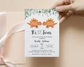 Load image into Gallery viewer, Twin Triceratops Baby Shower Invite
