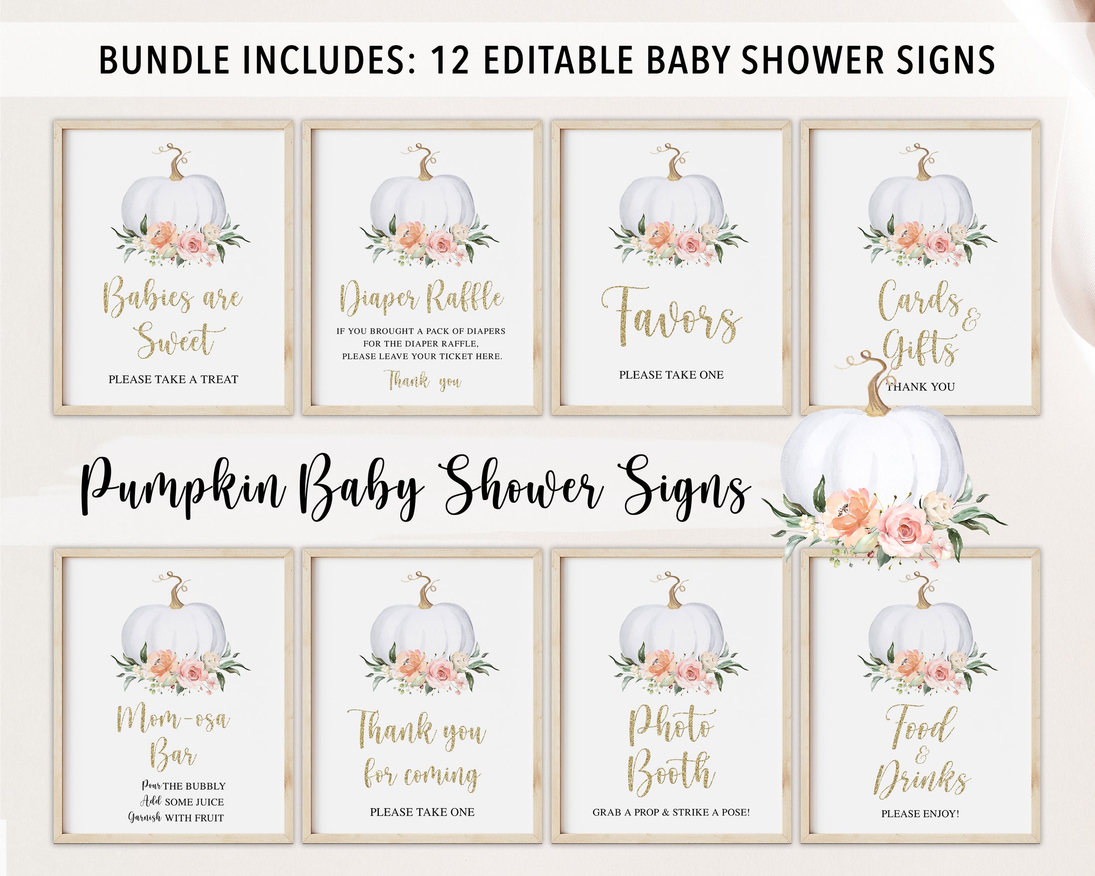 Complete Pumpkin Baby Shower Bundle