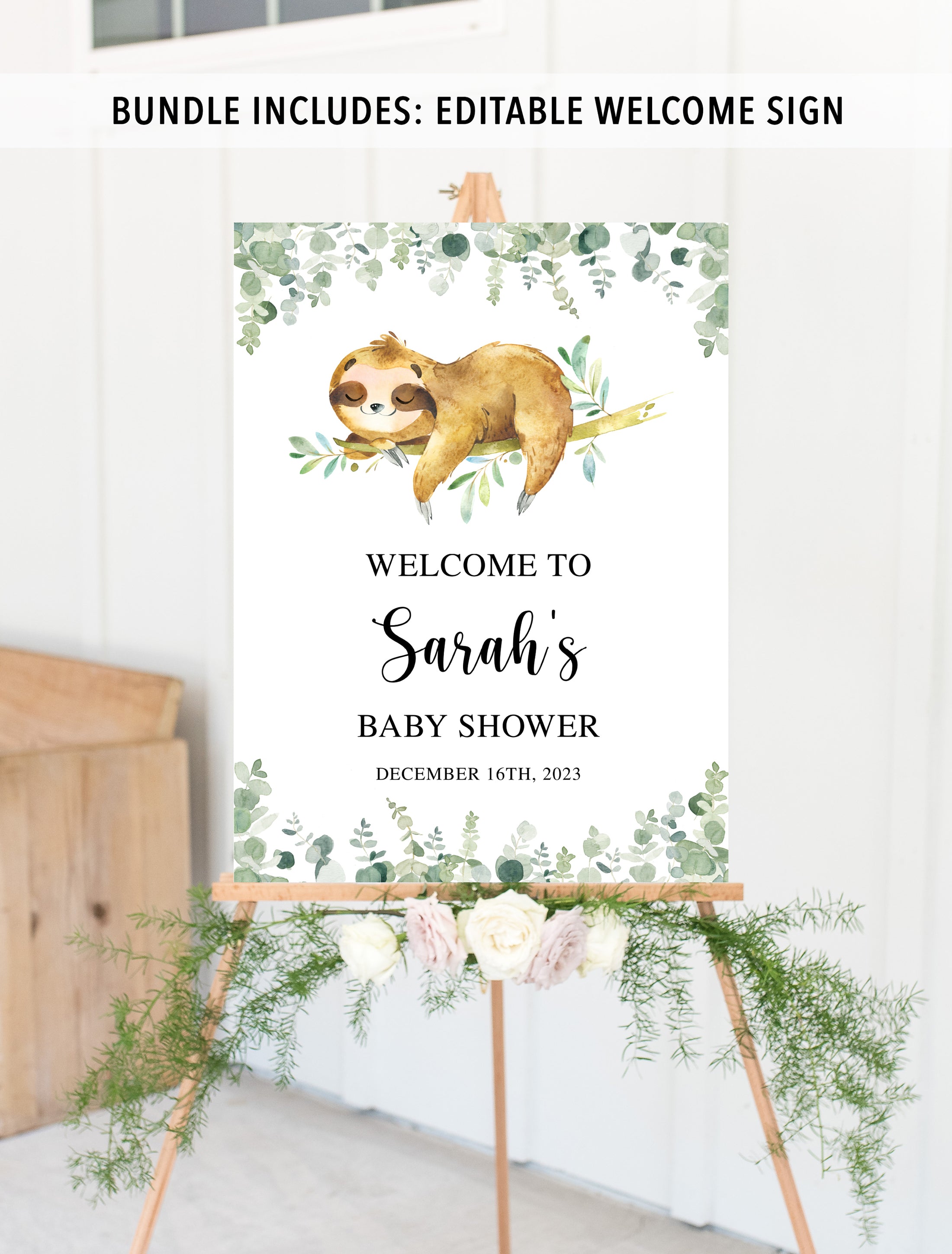 Complete Sloth Baby Shower Bundle