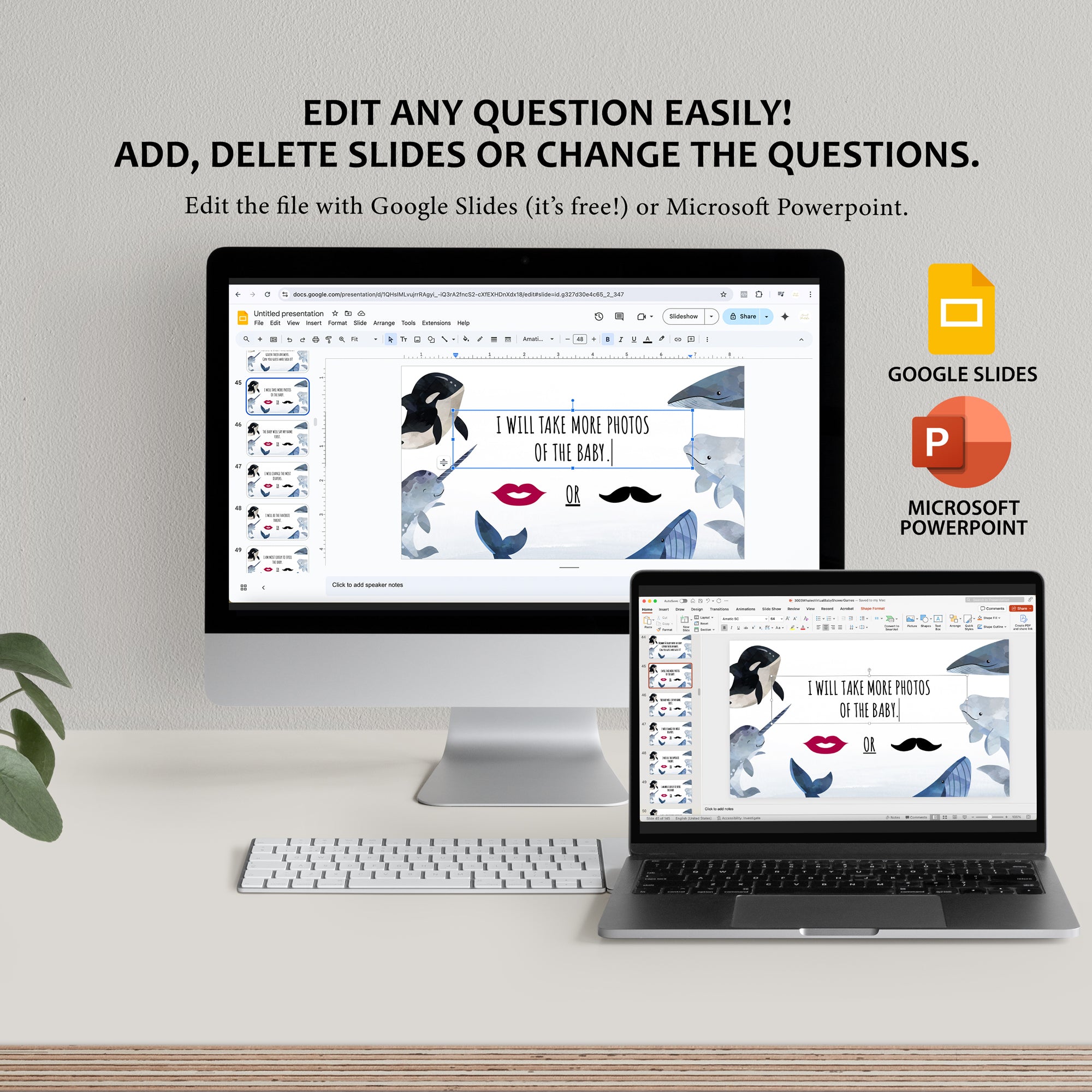 Whales Virtual Baby Shower Games