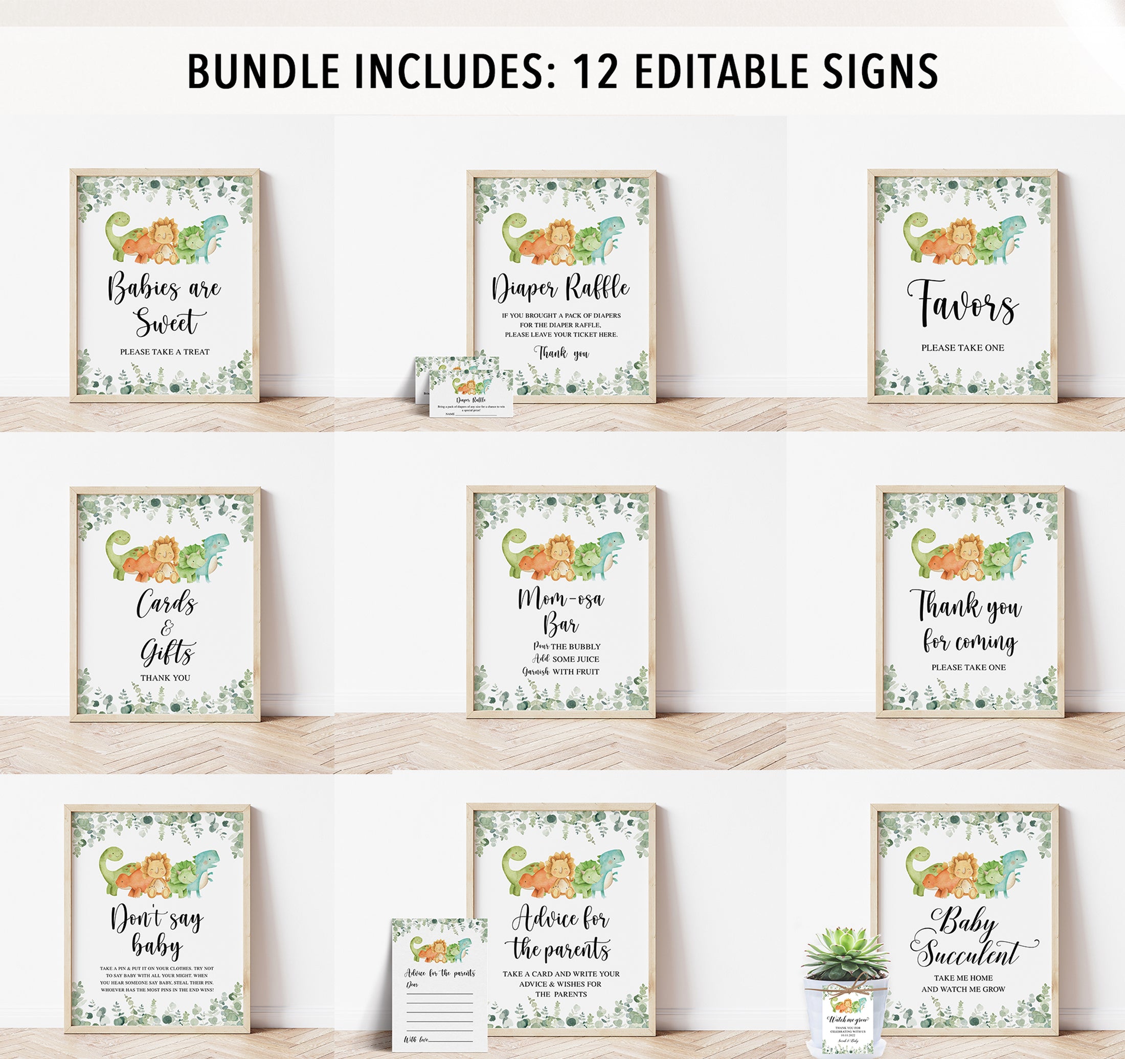 Complete Dinosaur Baby Shower Bundle