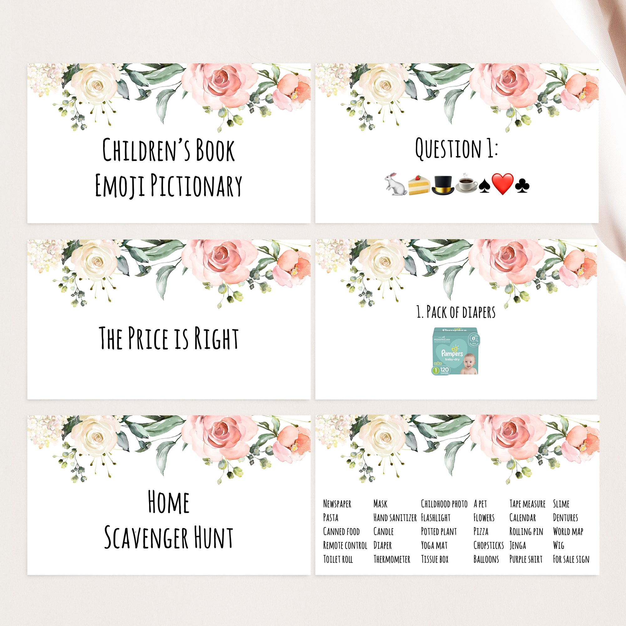 Floral Virtual Baby Shower Games