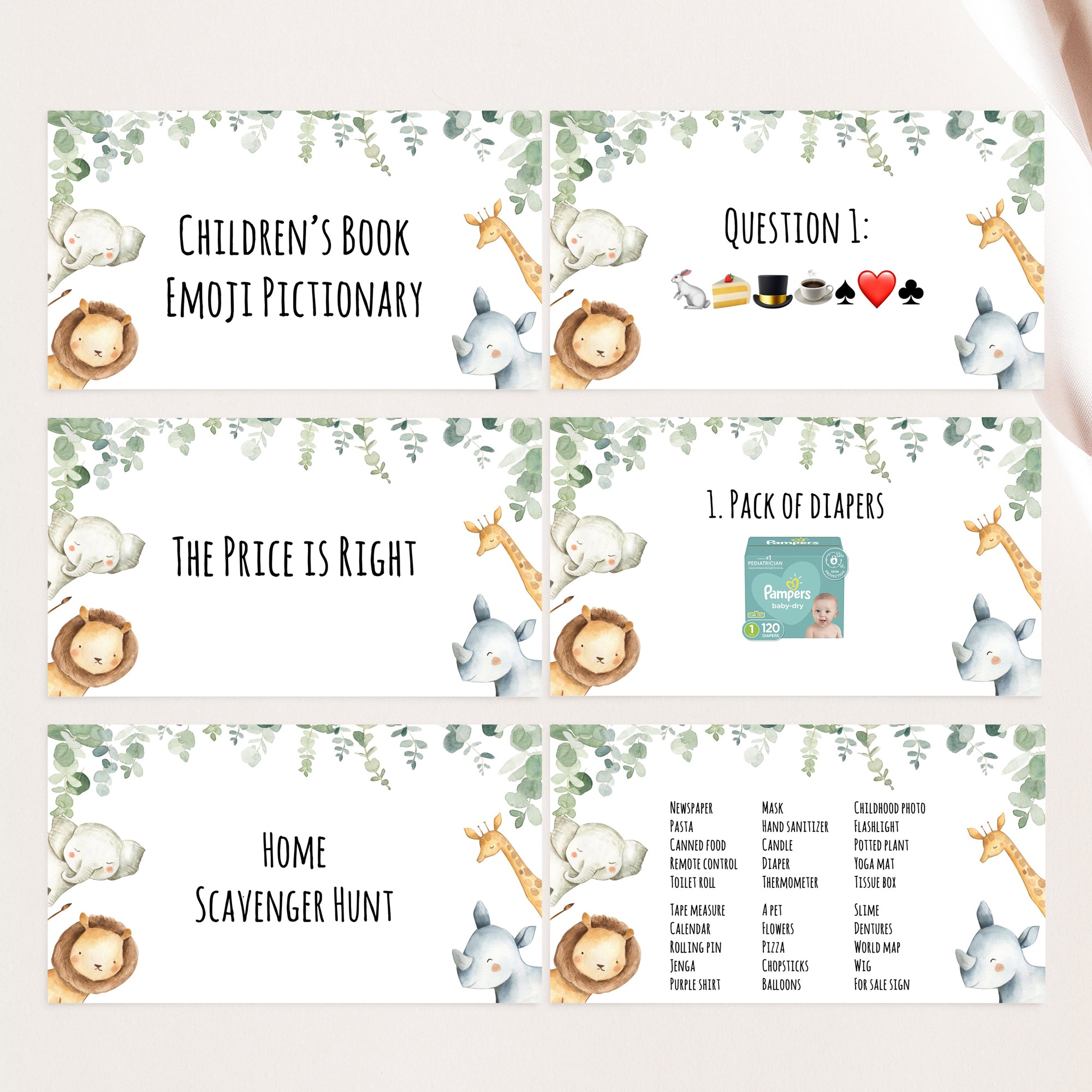 Safari Virtual Baby Shower Games