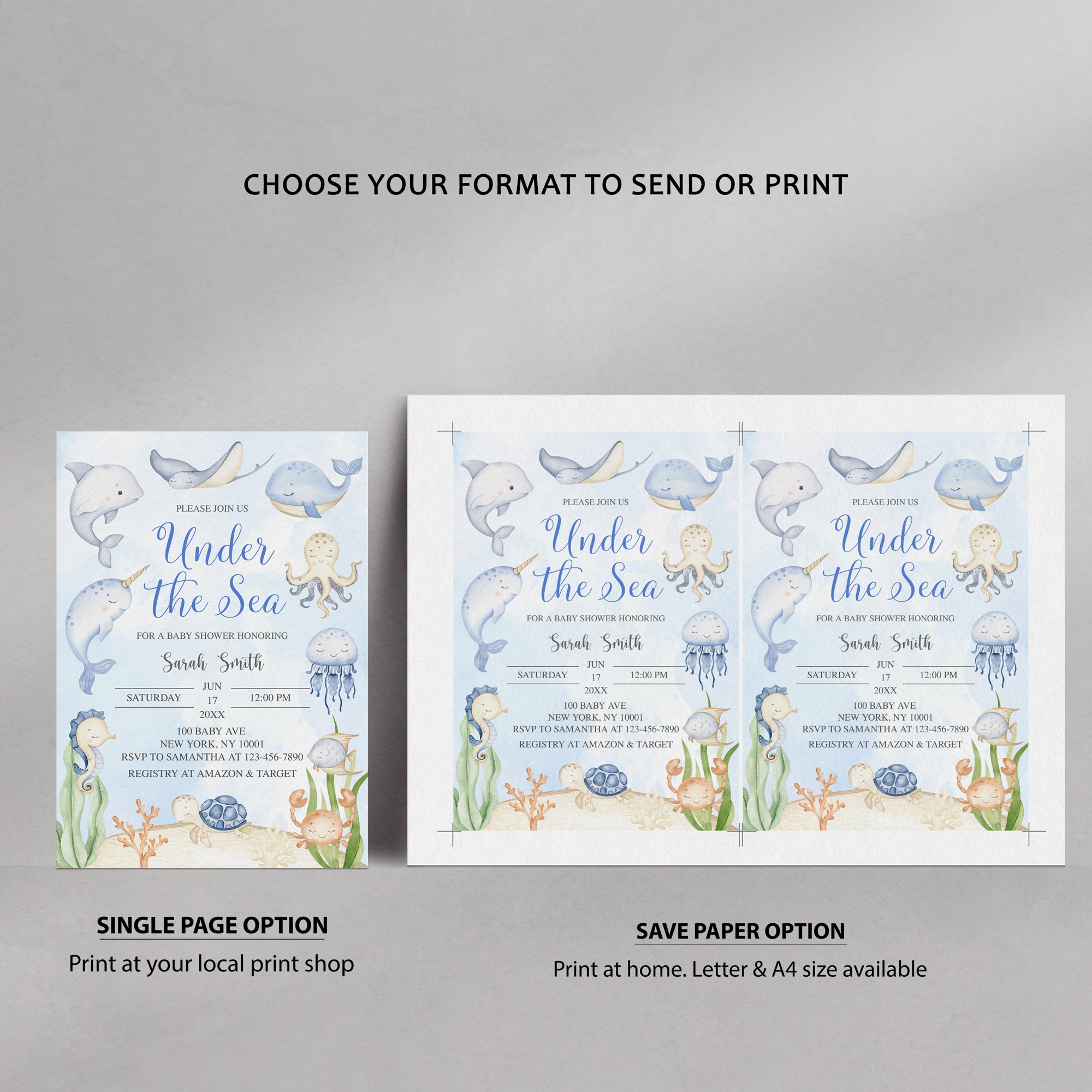 Sea Baby Shower Invite