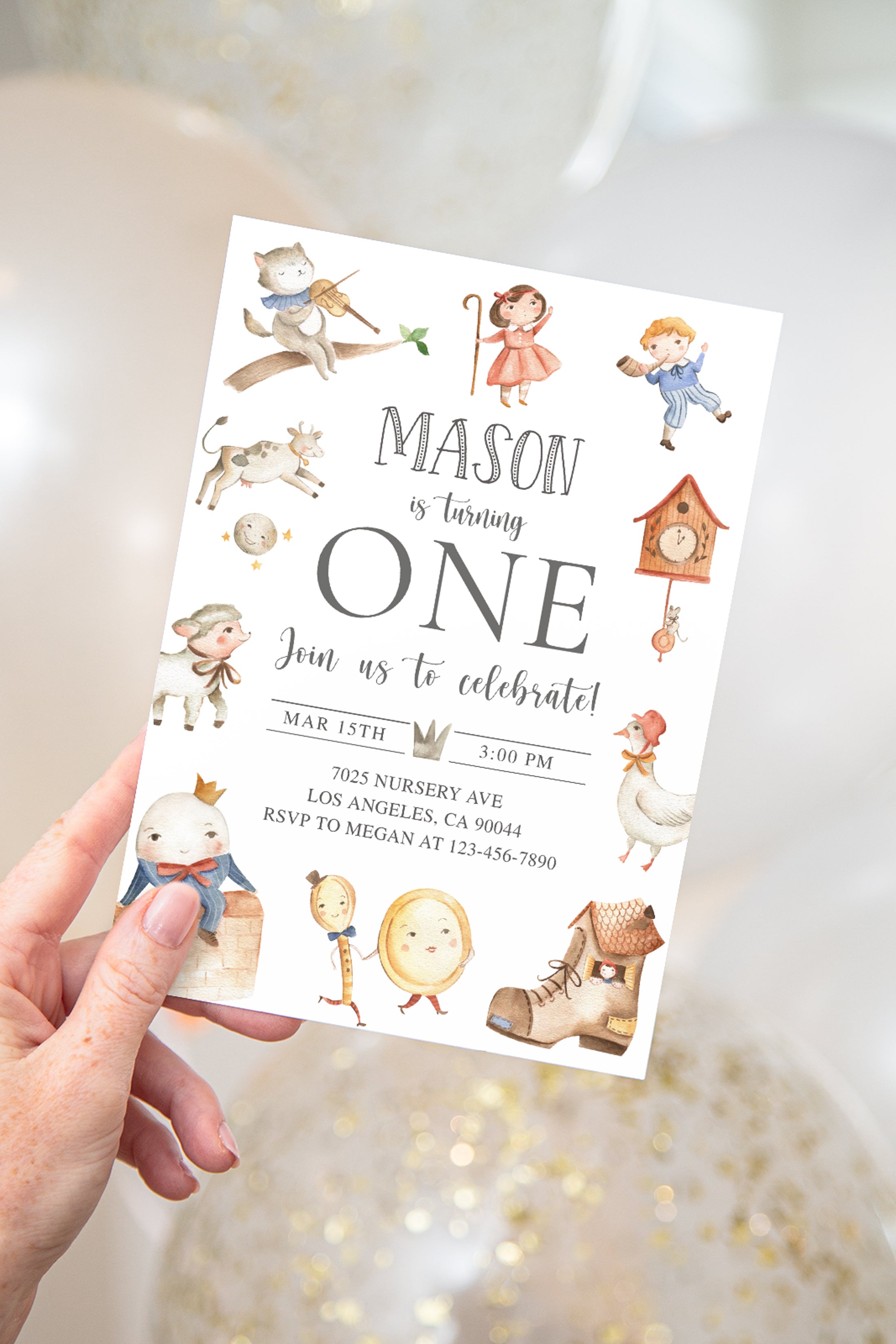 Nursery Rhyme Birthday Invite