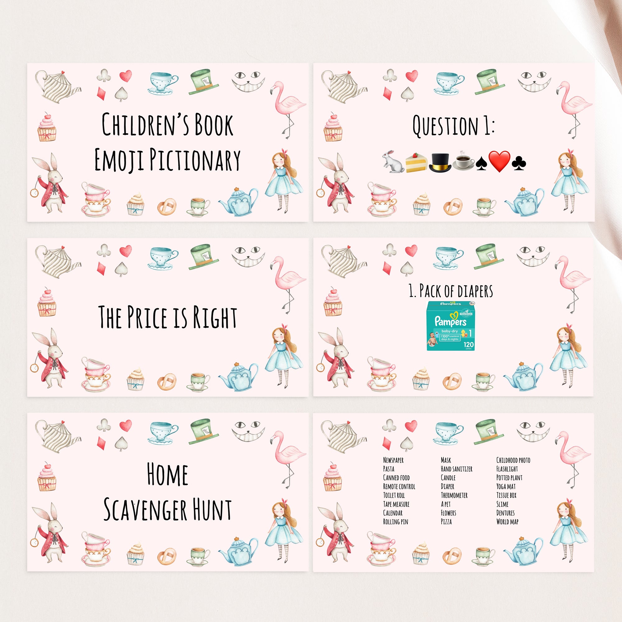 Alice in Wonderland Virtual Baby Shower Games