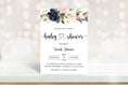 Load image into Gallery viewer, Blush Navy Floral Baby Shower Invite & Games
