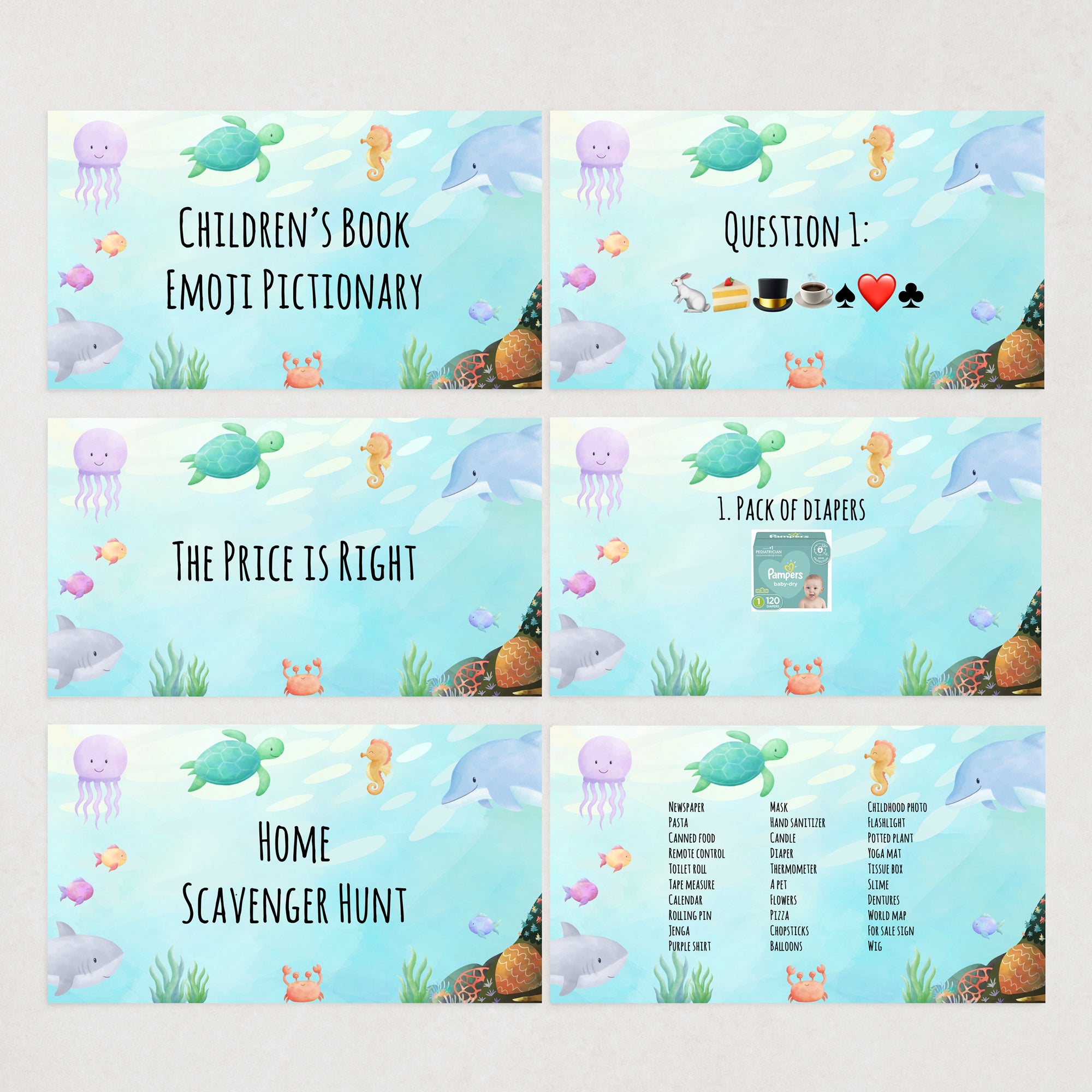Under the Sea Virtual Baby Shower Games