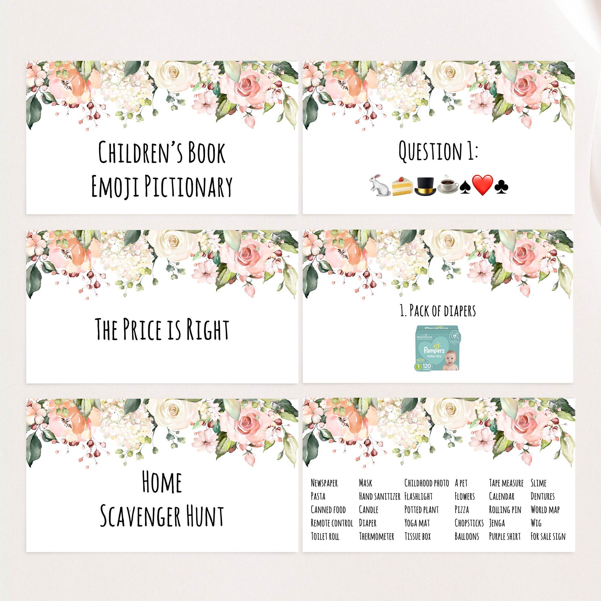 Garden Floral Virtual Baby Shower Games