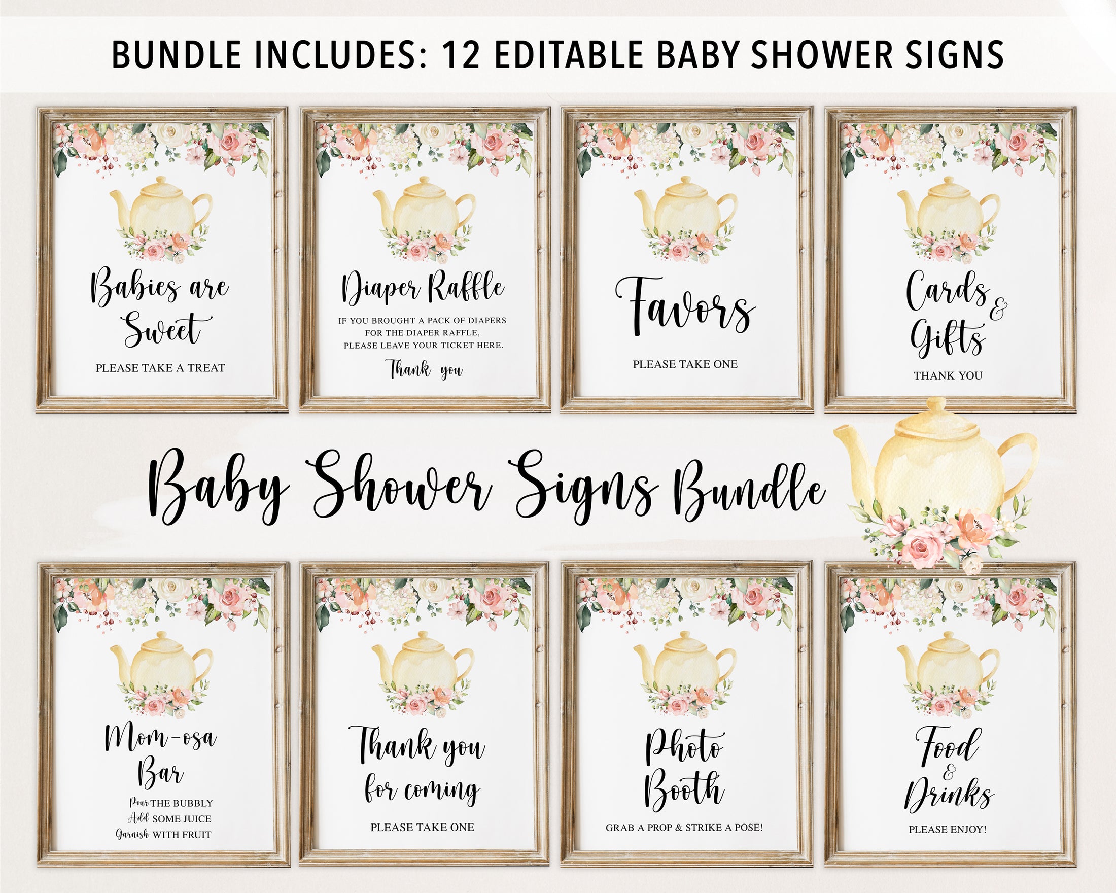 Complete Tea Party Baby Shower Bundle