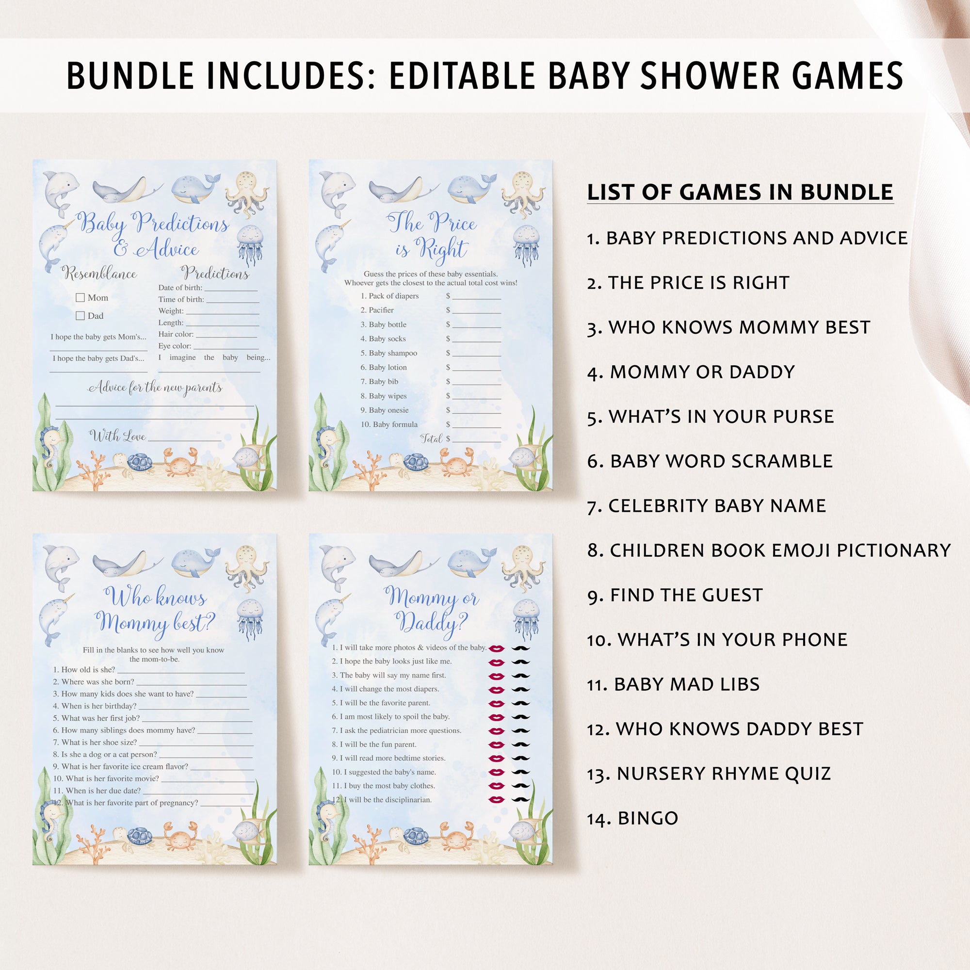 Complete Sea Baby Shower Bundle