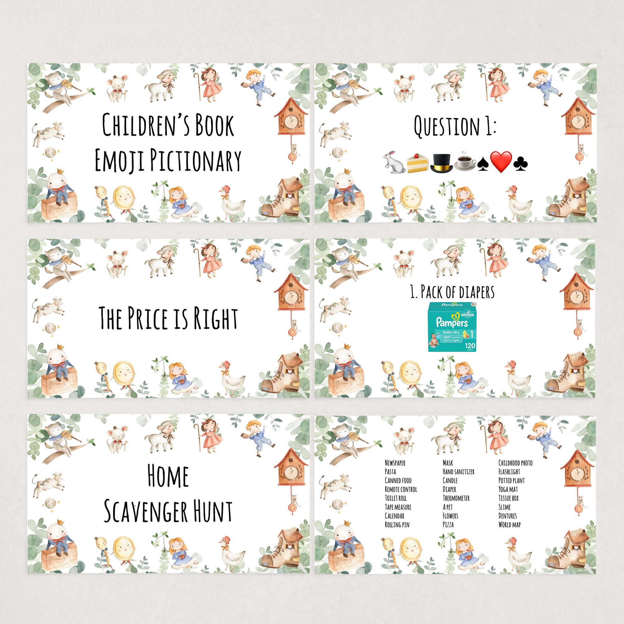 Nursery Rhyme Virtual Baby Shower Games