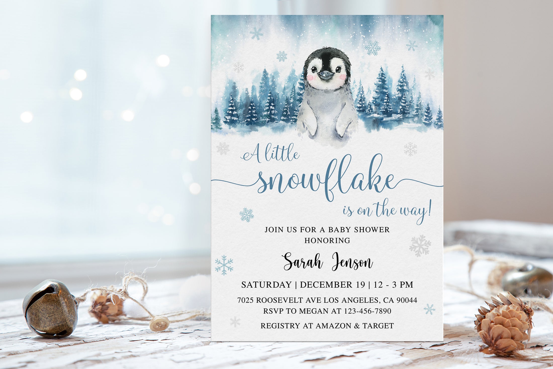 Penguin Baby Shower Invite & Games