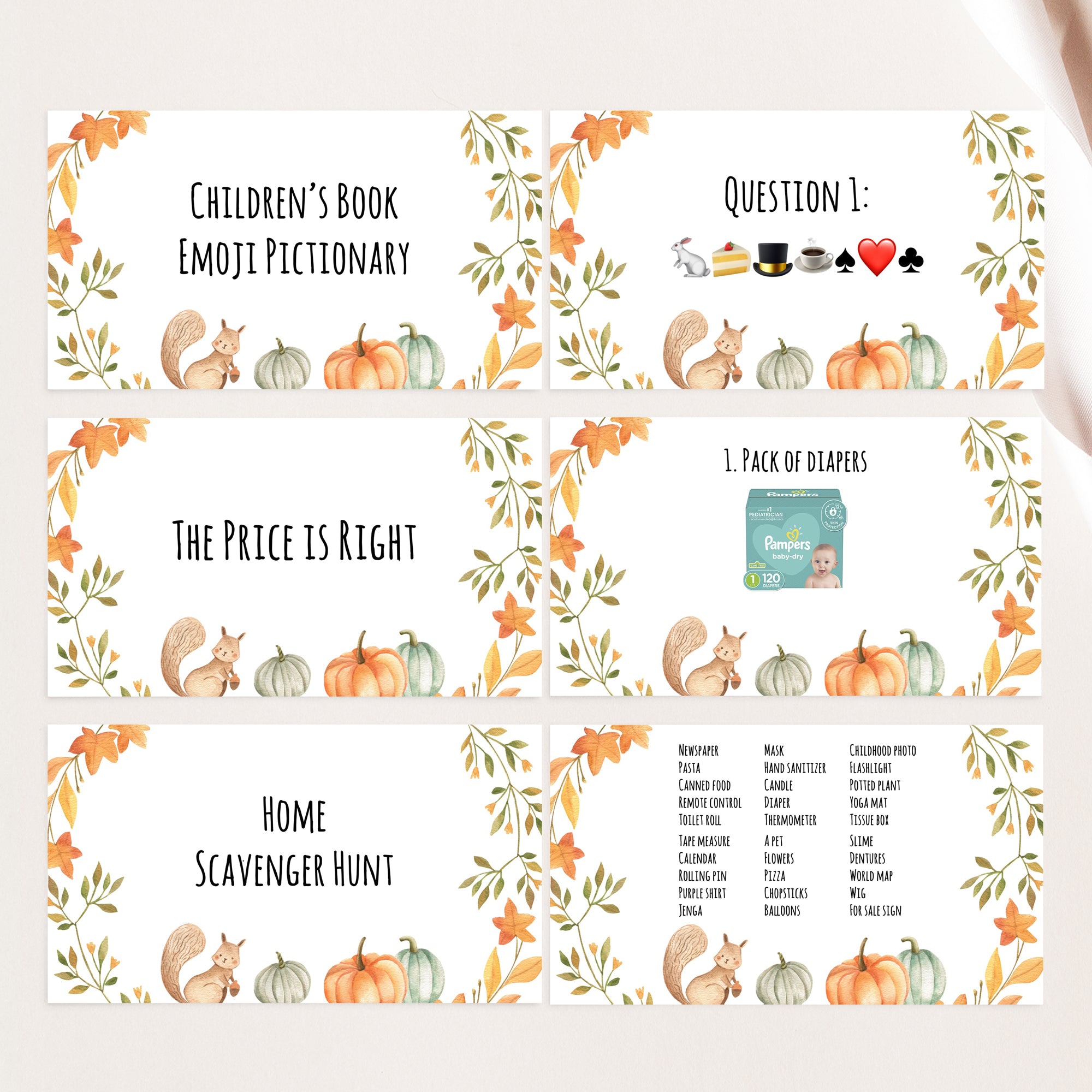 Fall Virtual Baby Shower Games