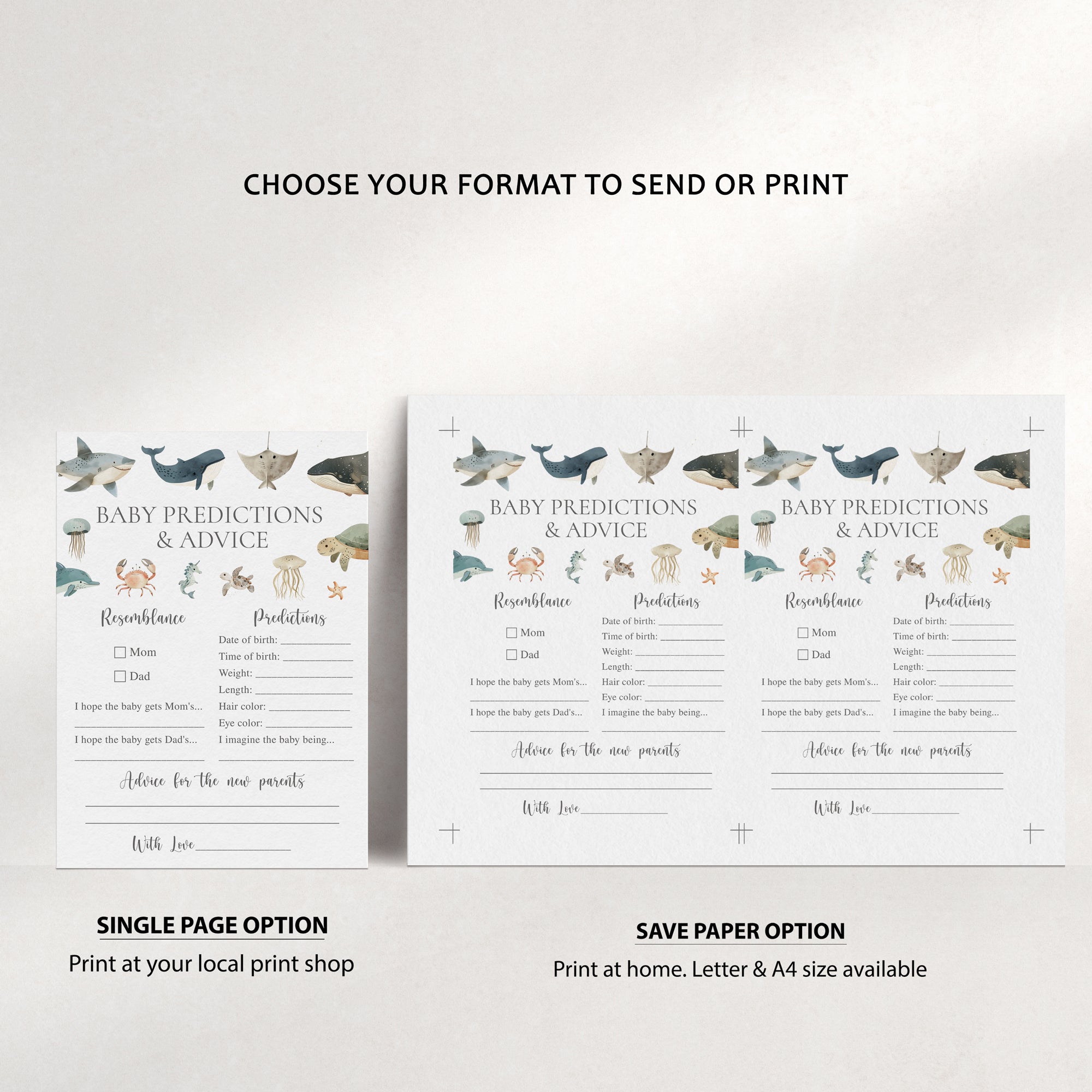 14 Sea Animals Baby Shower Games